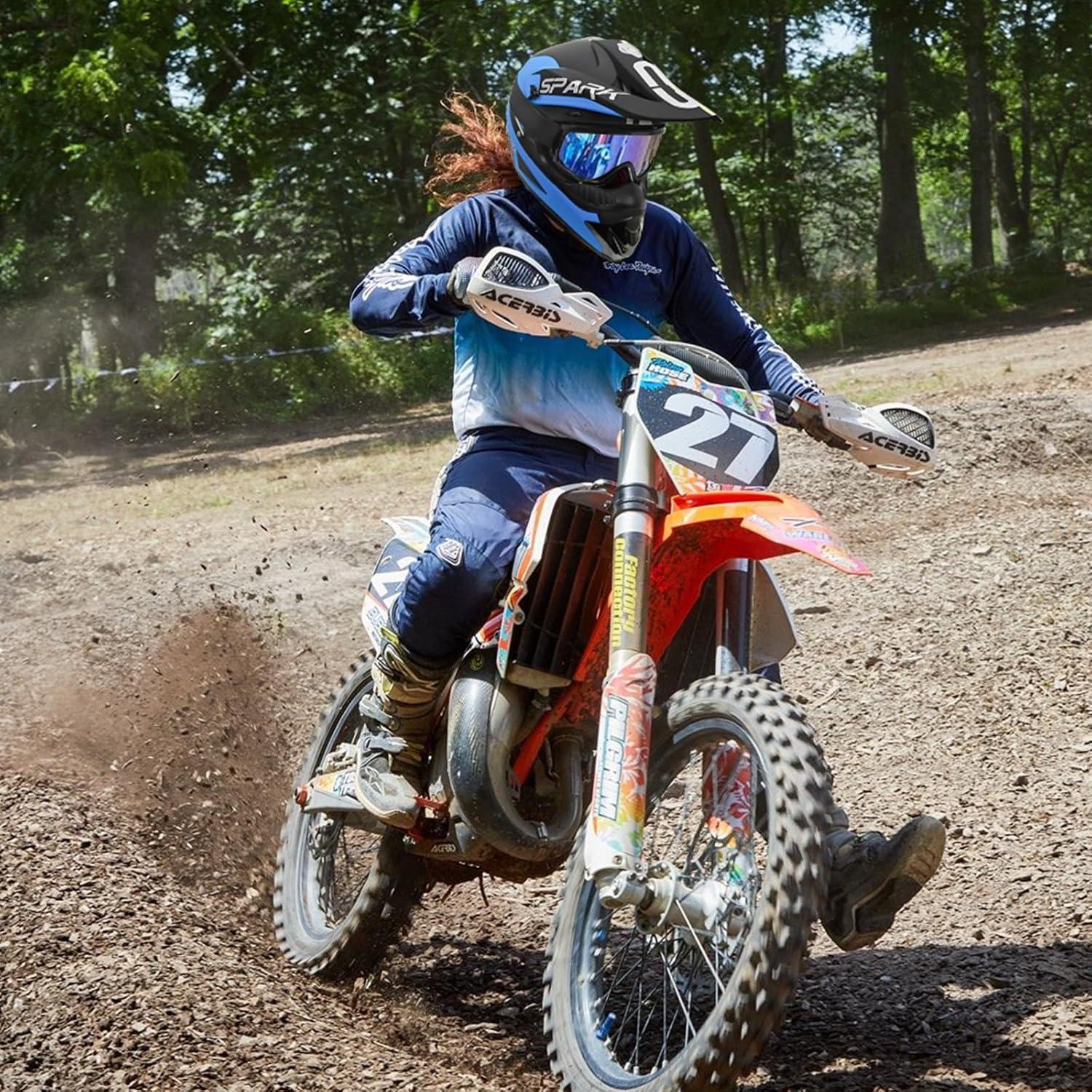 Casco de Motocross SanQing Extra Grande Negro Off-Road