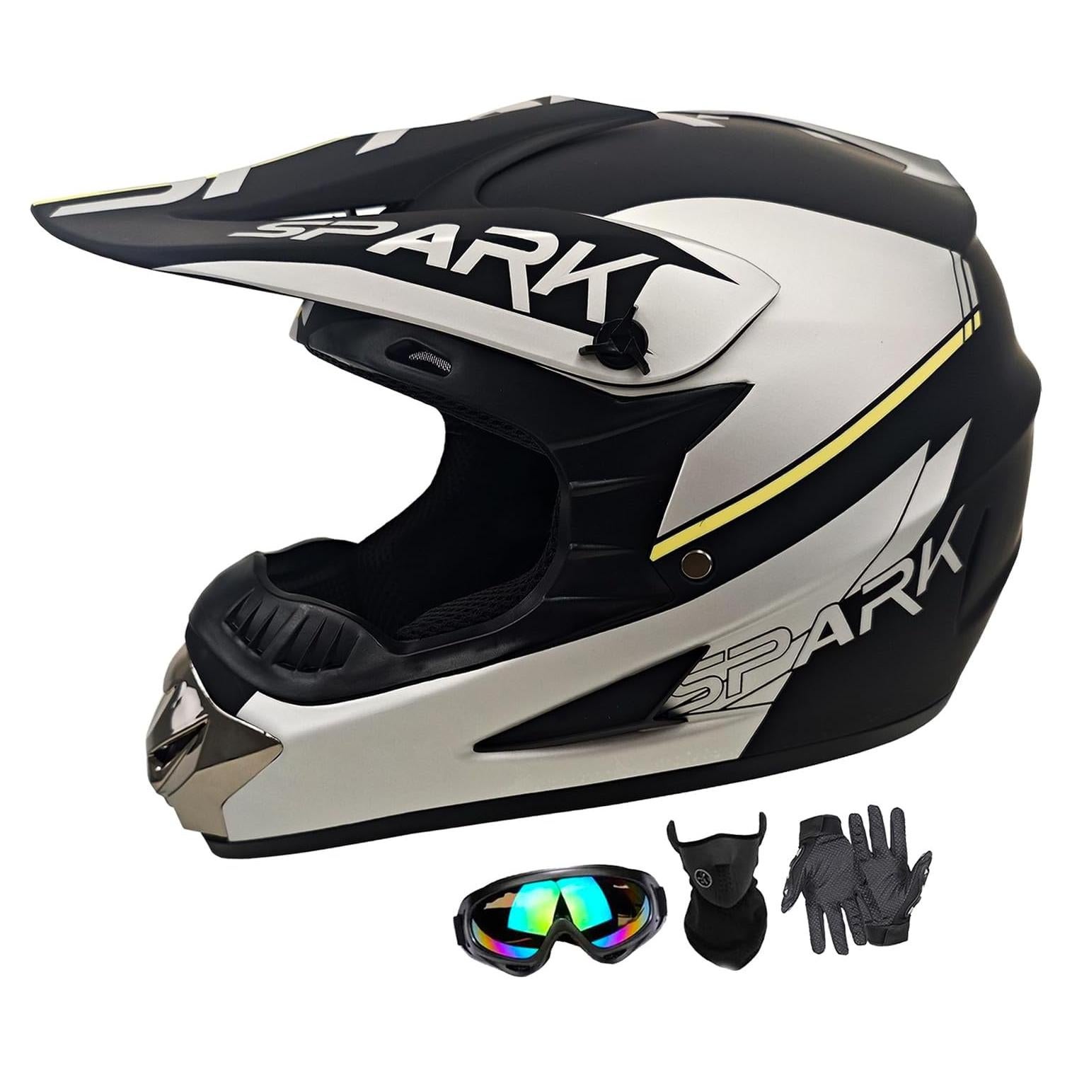 Casco de Motocross SanQing Plata Pequeño Aprobado por DOT