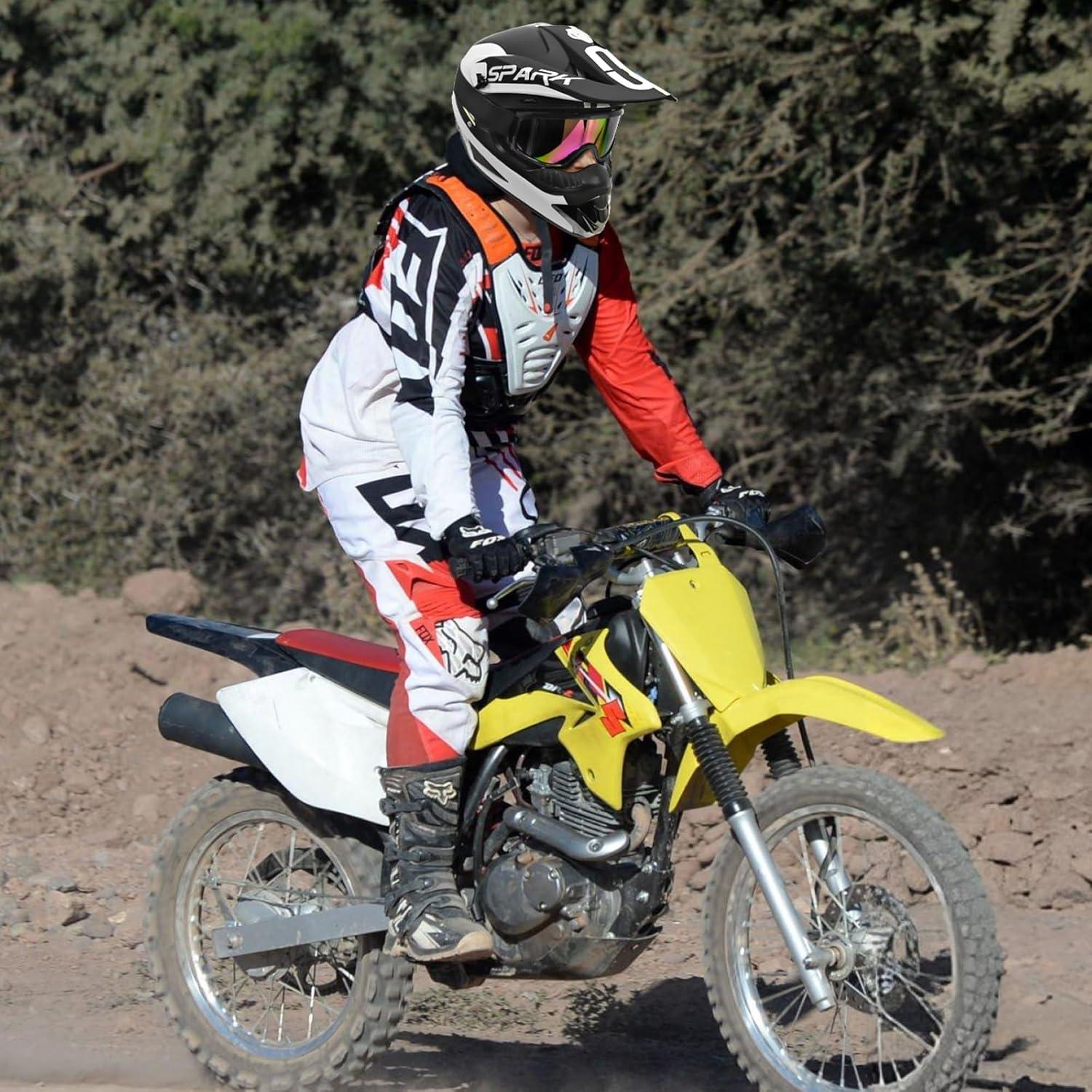 Casco de Motocross SanQing Plata Pequeño Aprobado por DOT