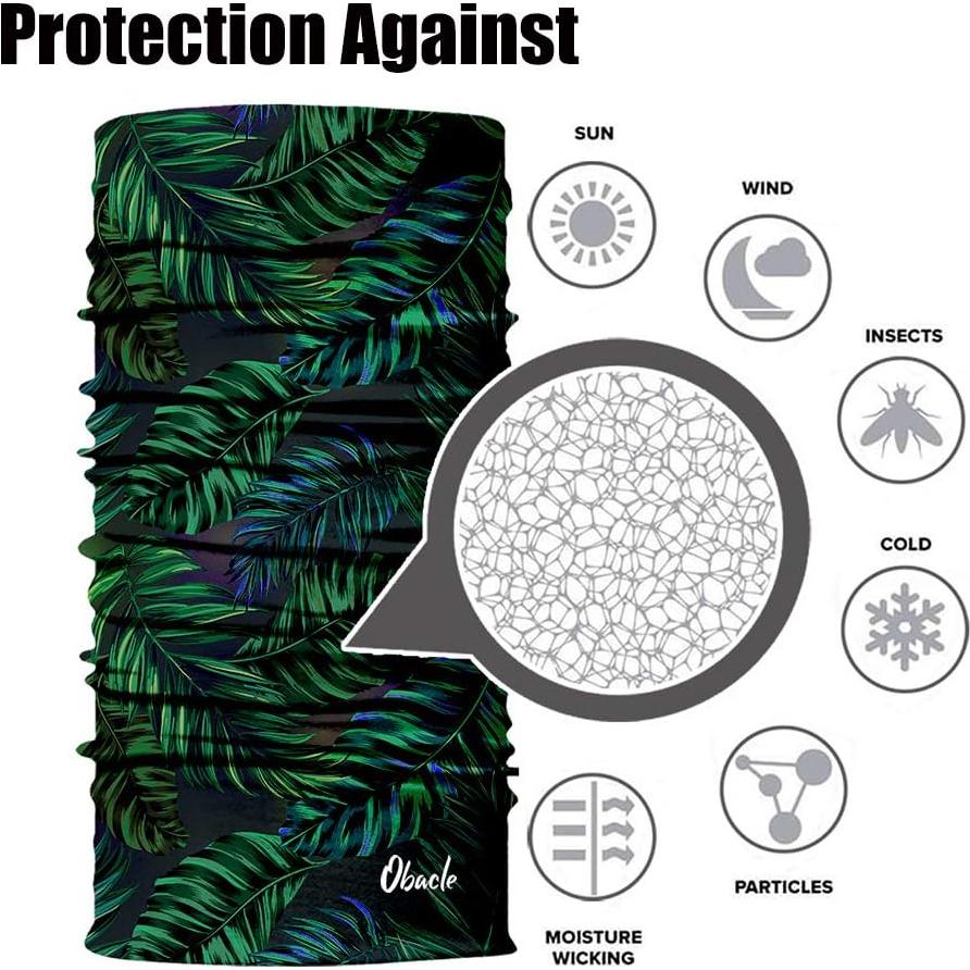 Gaiter Cuello Obacle 3D Verde Púrpura para Hombres y Mujeres