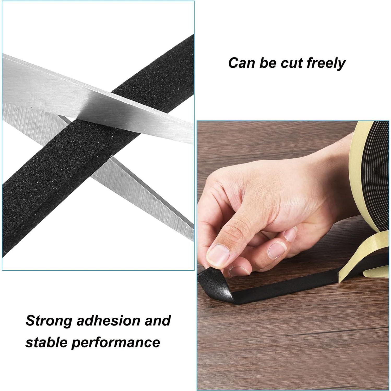 Cinta de Espuma Aislante PATIKIL 3m x 10mm x 5mm Negra - 3 Rollos