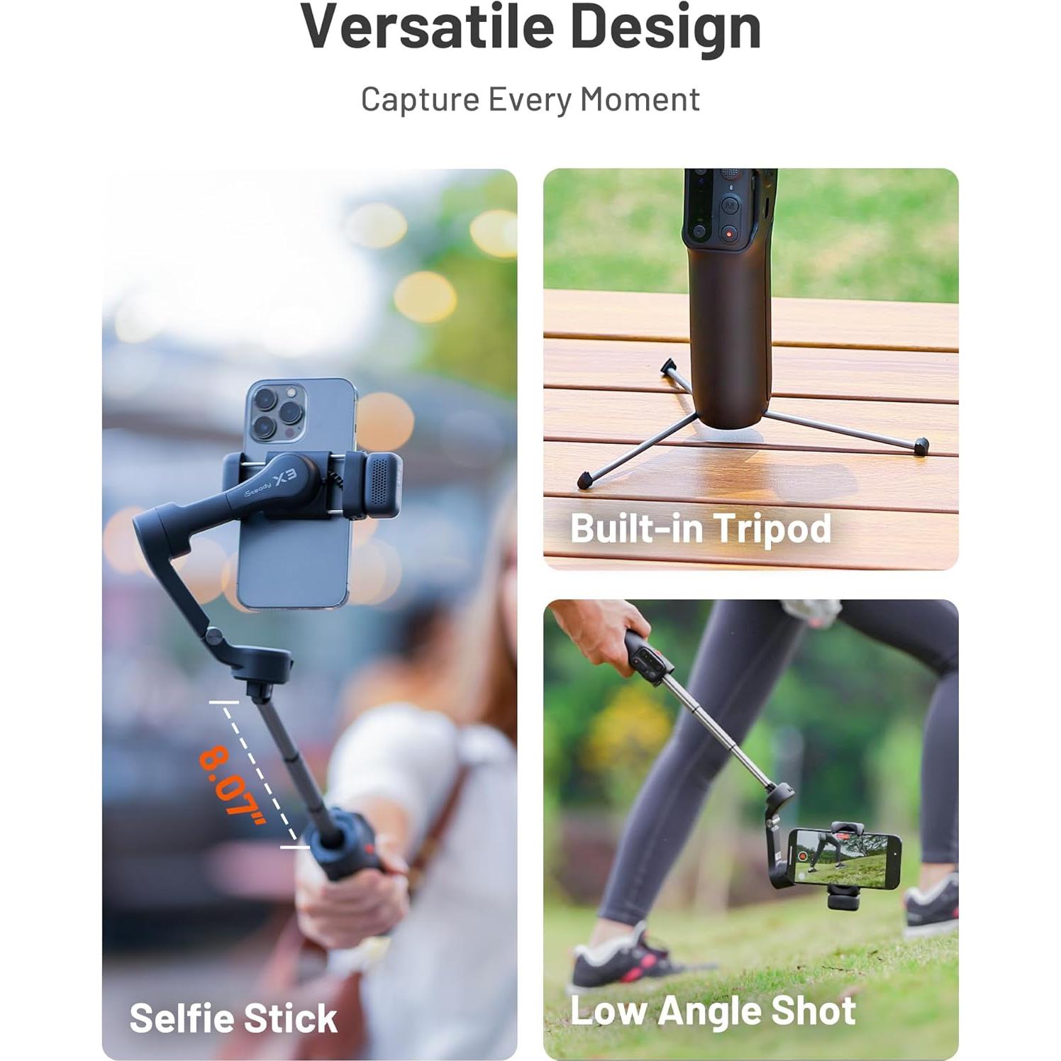 Estabilizador Gimbal Hohem iSteady X3 para iPhone - Plegable, Control Remoto, Luz Ajustable