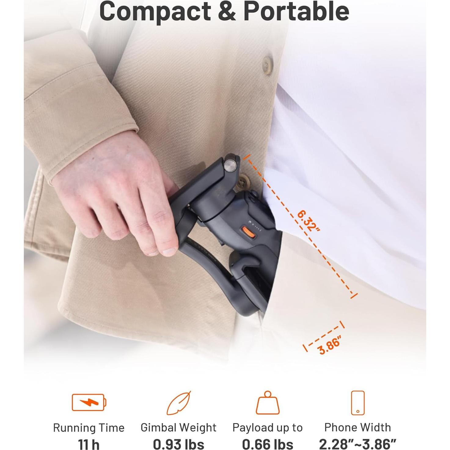 Estabilizador Gimbal Hohem iSteady X3 para iPhone - Plegable, Control Remoto, Luz Ajustable