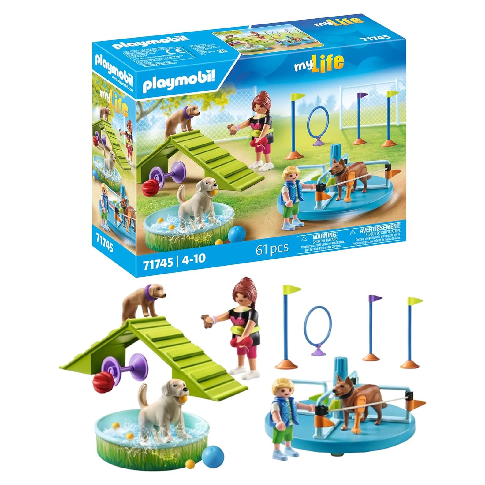 Parque Canino PLAYMOBIL 71745 con piscina y 3 perros