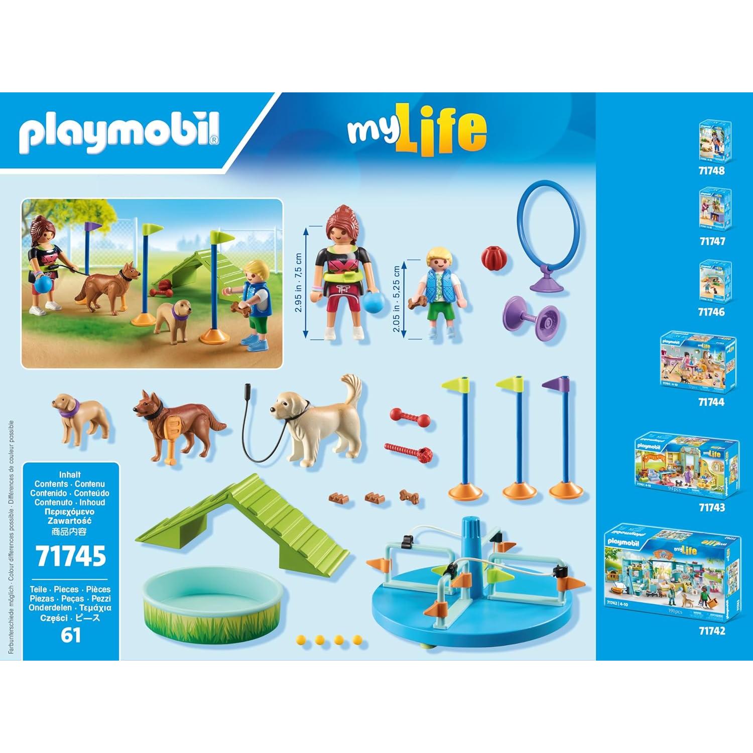 Parque Canino PLAYMOBIL 71745 con piscina y 3 perros