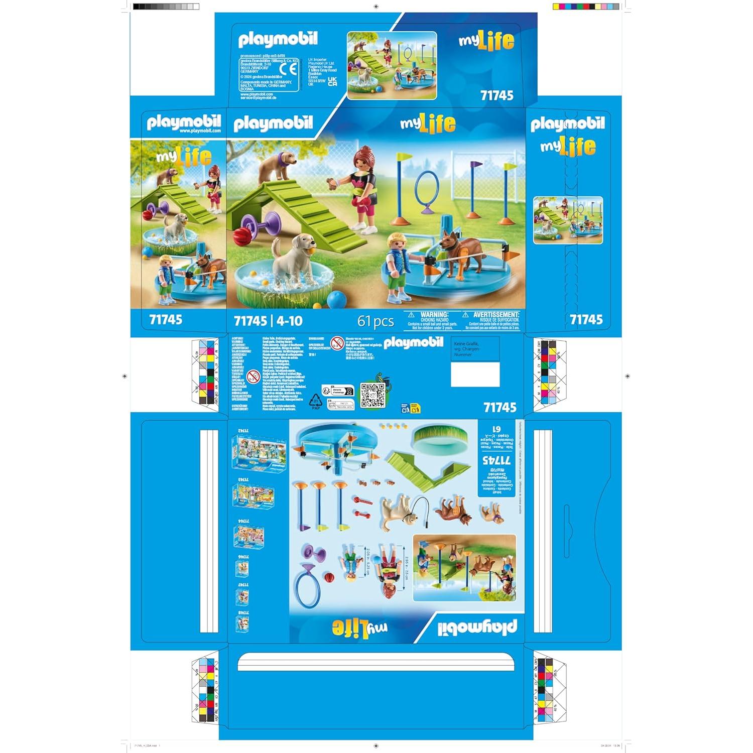 Parque Canino PLAYMOBIL 71745 con piscina y 3 perros