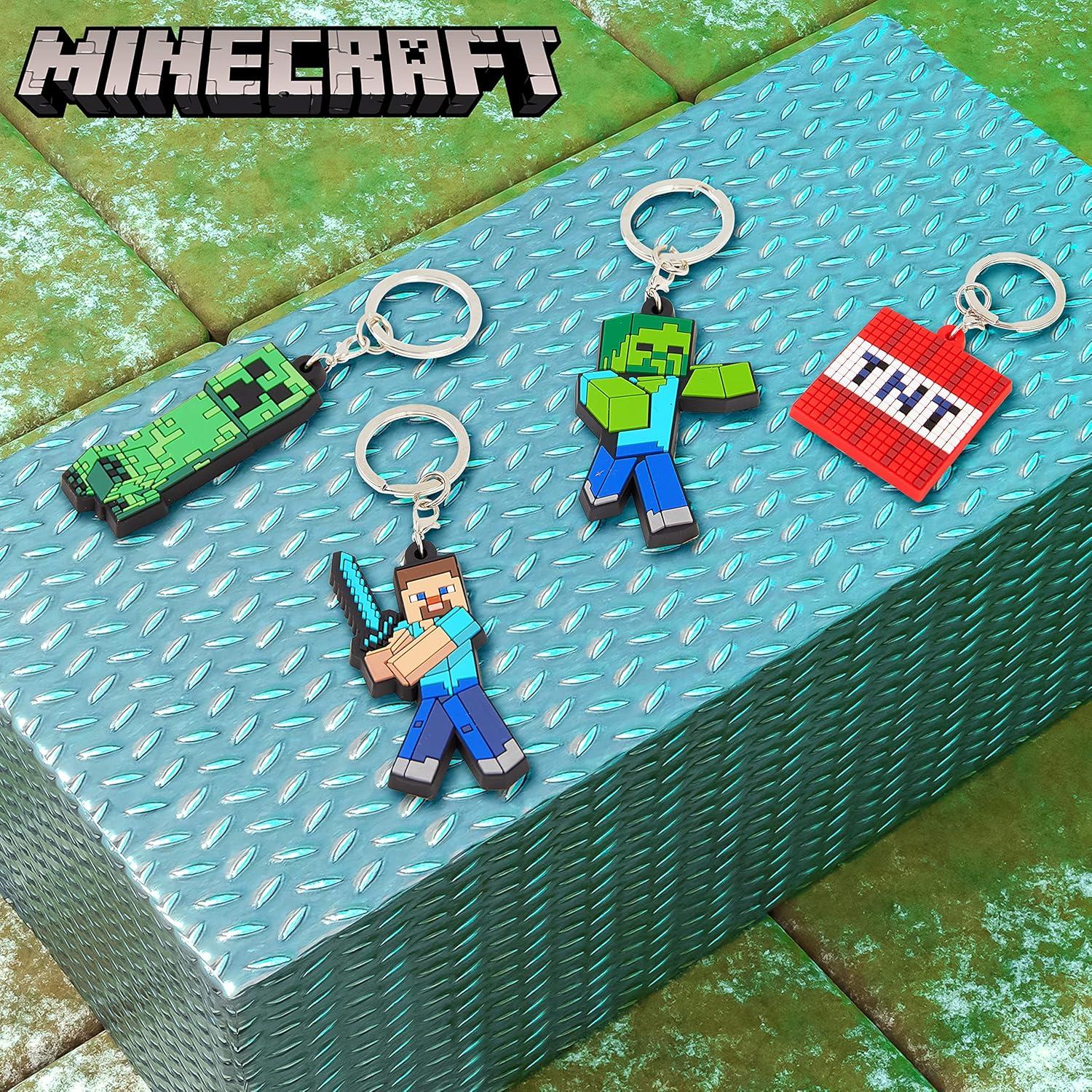 Conjunto de llaveros y pulsera Minecraft - 4 llaveros y 1 pulsera