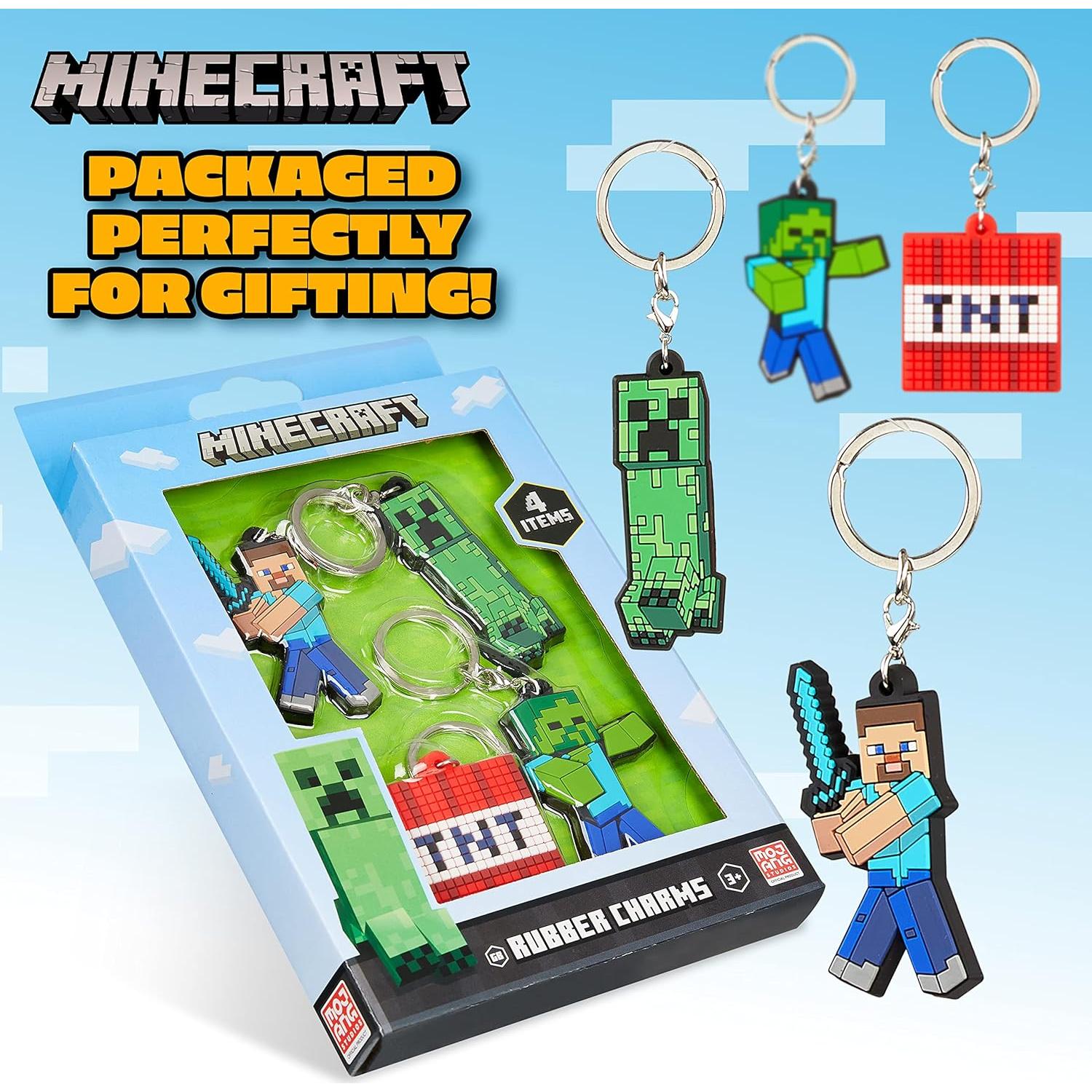 Conjunto de llaveros y pulsera Minecraft - 4 llaveros y 1 pulsera