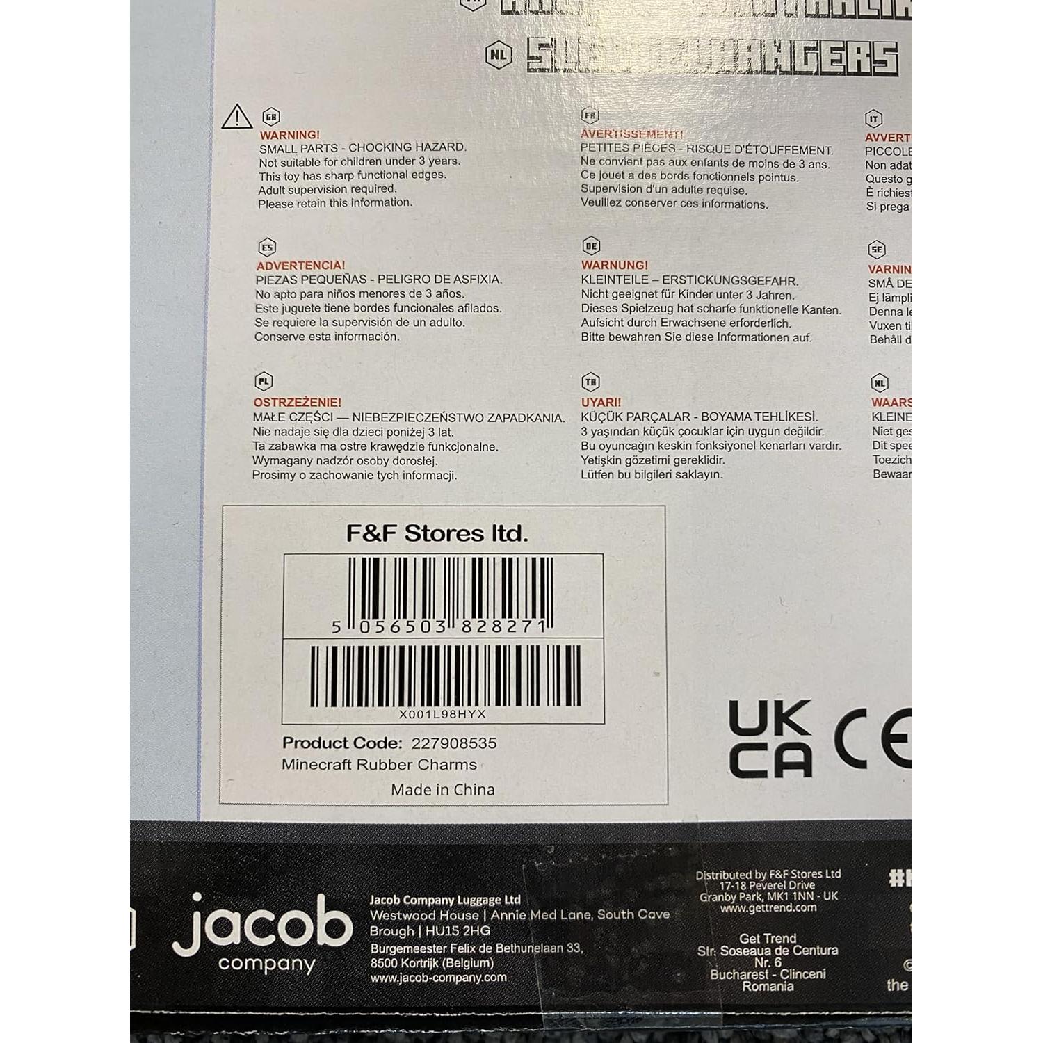 Conjunto de llaveros y pulsera Minecraft - 4 llaveros y 1 pulsera