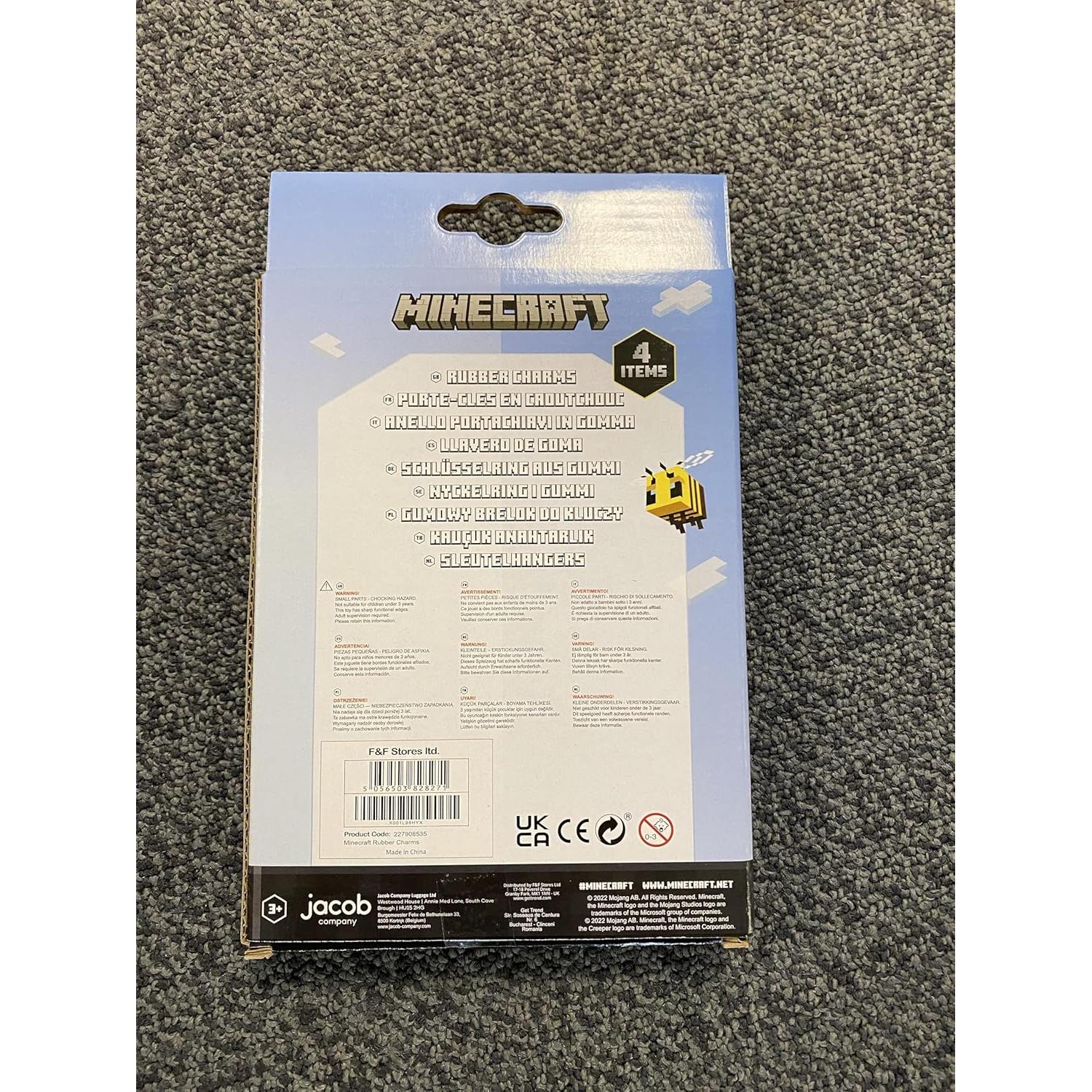 Conjunto de llaveros y pulsera Minecraft - 4 llaveros y 1 pulsera