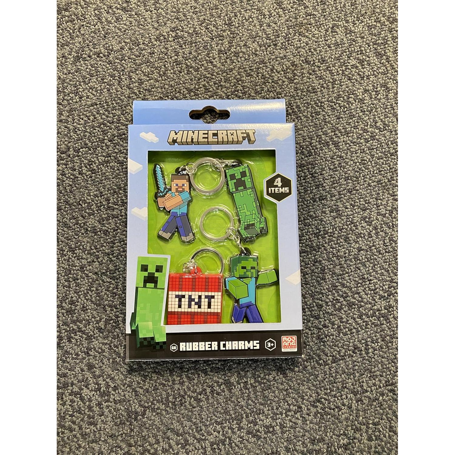 Conjunto de llaveros y pulsera Minecraft - 4 llaveros y 1 pulsera