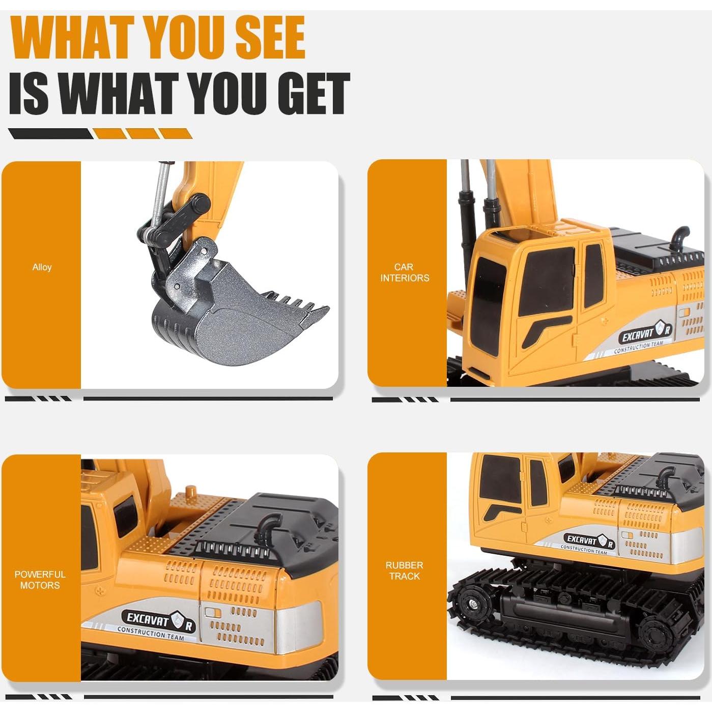 Excavadora RC Jiakora Z6809A para Niños 6-12 Años con Luz