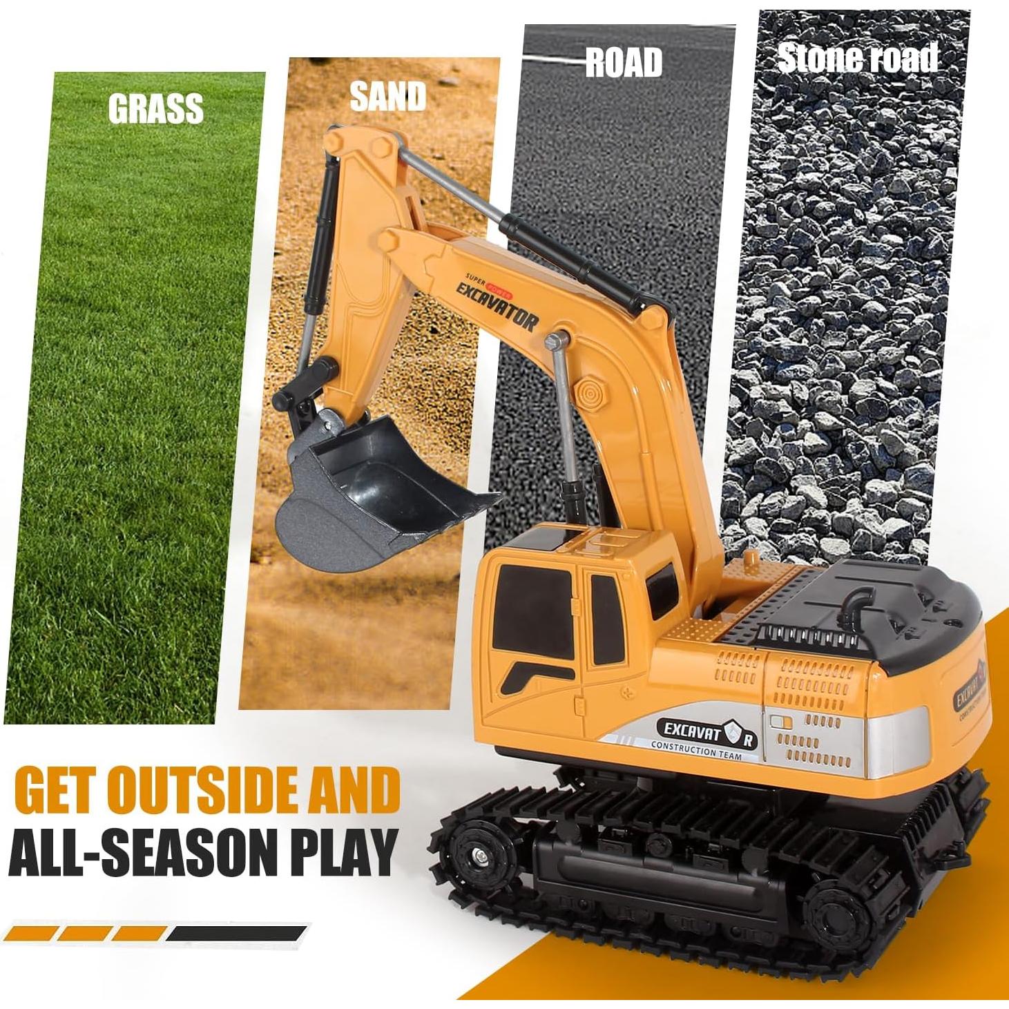 Excavadora RC Jiakora Z6809A para Niños 6-12 Años con Luz