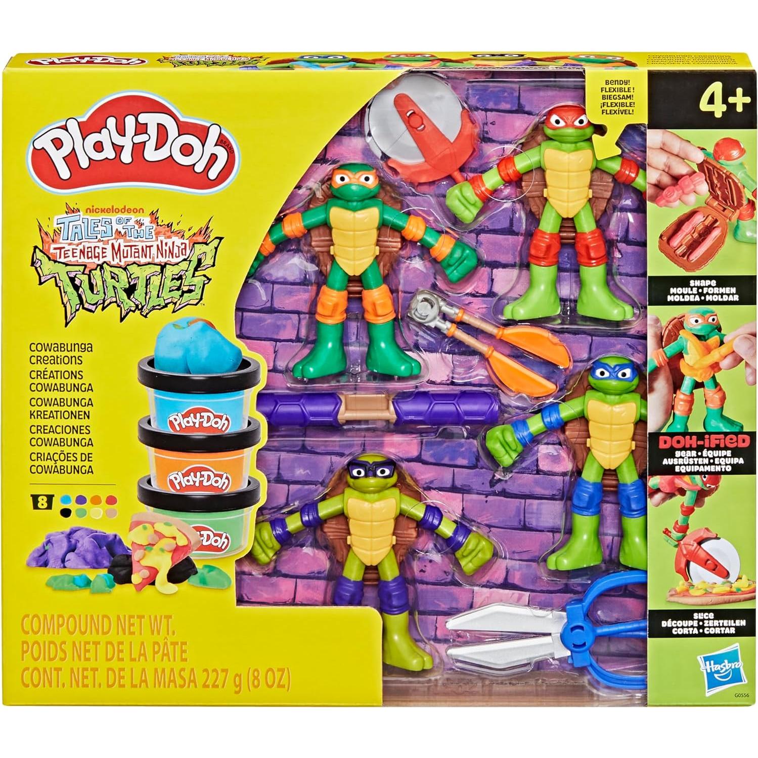 Conjunto Play-Doh Tortugas Ninja 4 Figuras Flexibles 10 cm