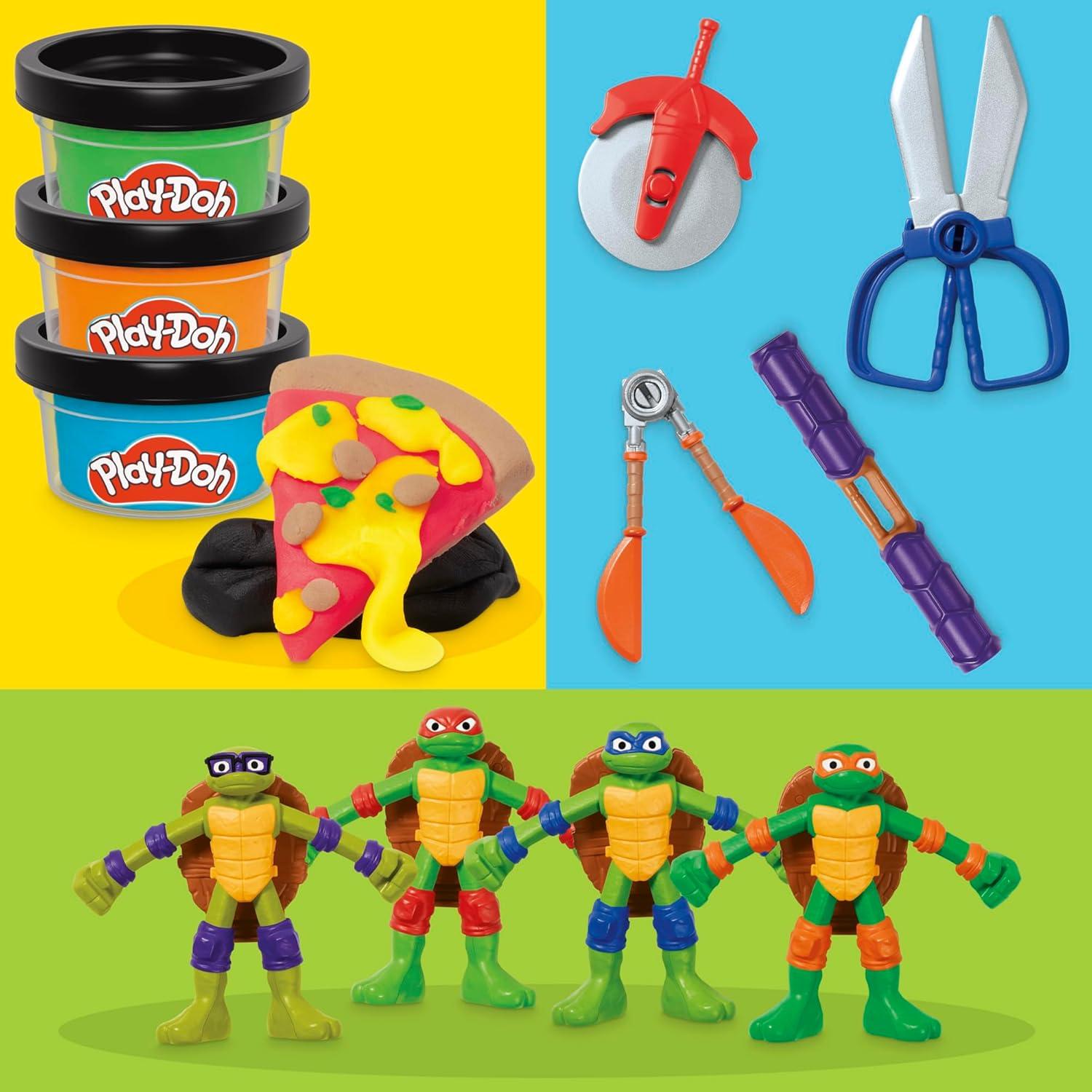 Conjunto Play-Doh Tortugas Ninja 4 Figuras Flexibles 10 cm