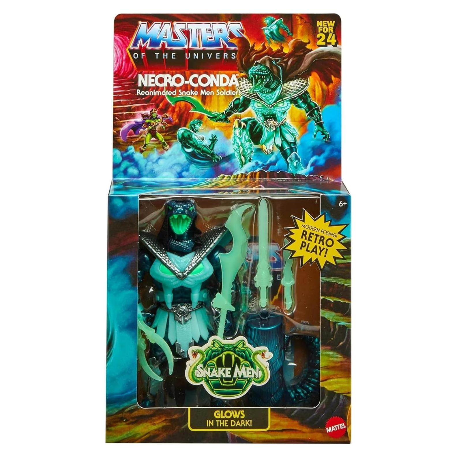 Figura de Acción MOTU Necro-Conda Mattel 13.97 cm Brilla en la Oscuridad