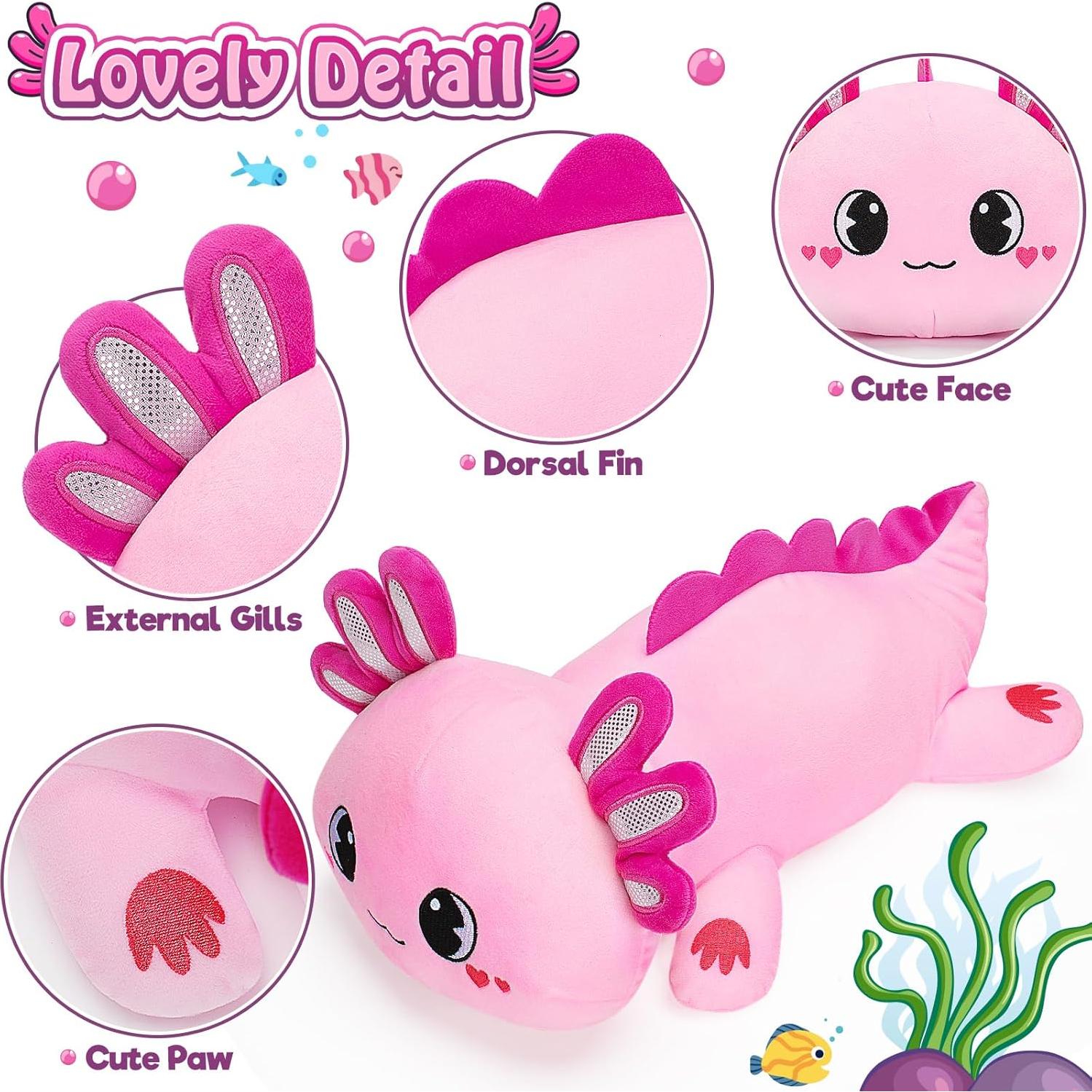 Peluche Axolote Rosa Officygnet 33 cm Suave y Kawaii