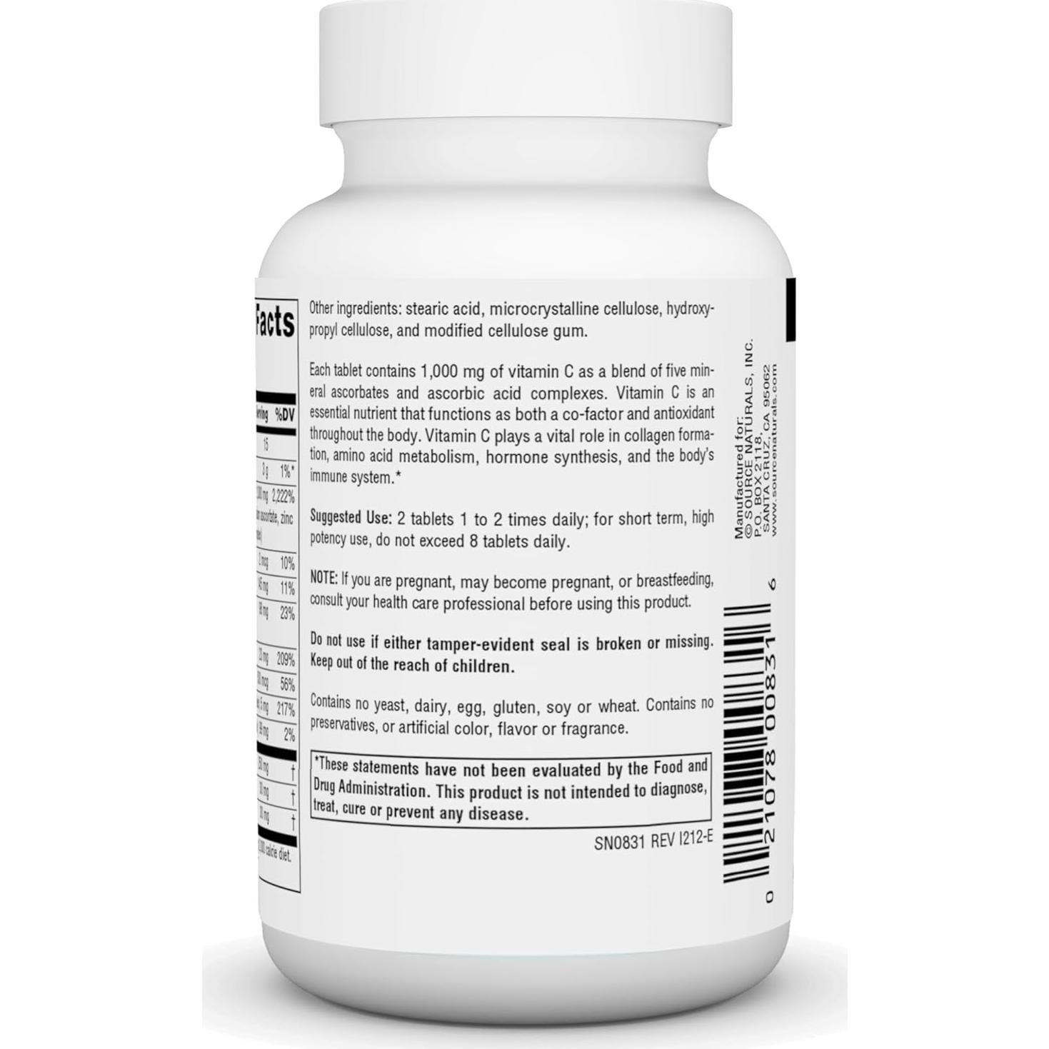 Vitamina C Source Naturals Ultimate Ascorbate C 2000 mg 50 Tabletas