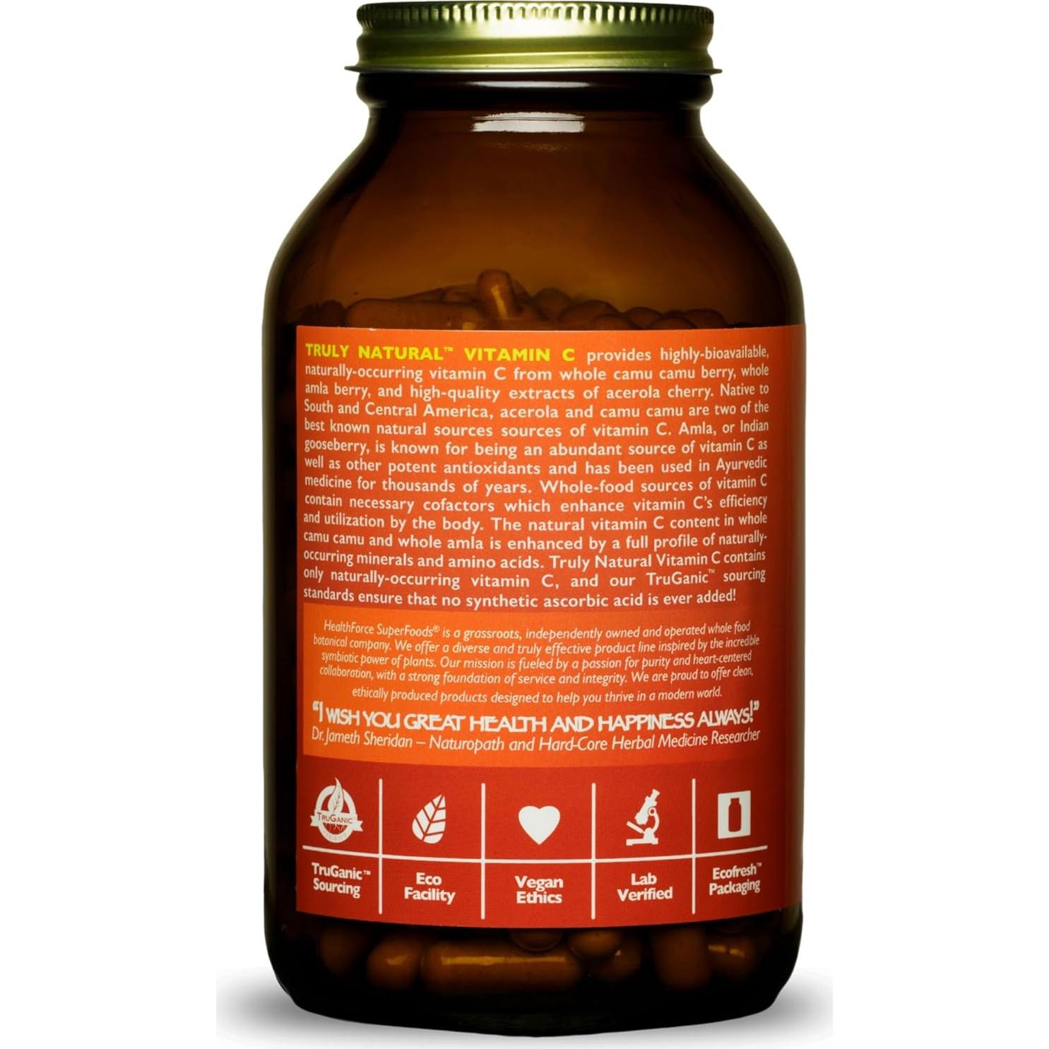 Vitamina C Natural Healthforce Superfoods - 120 Cápsulas Veganas