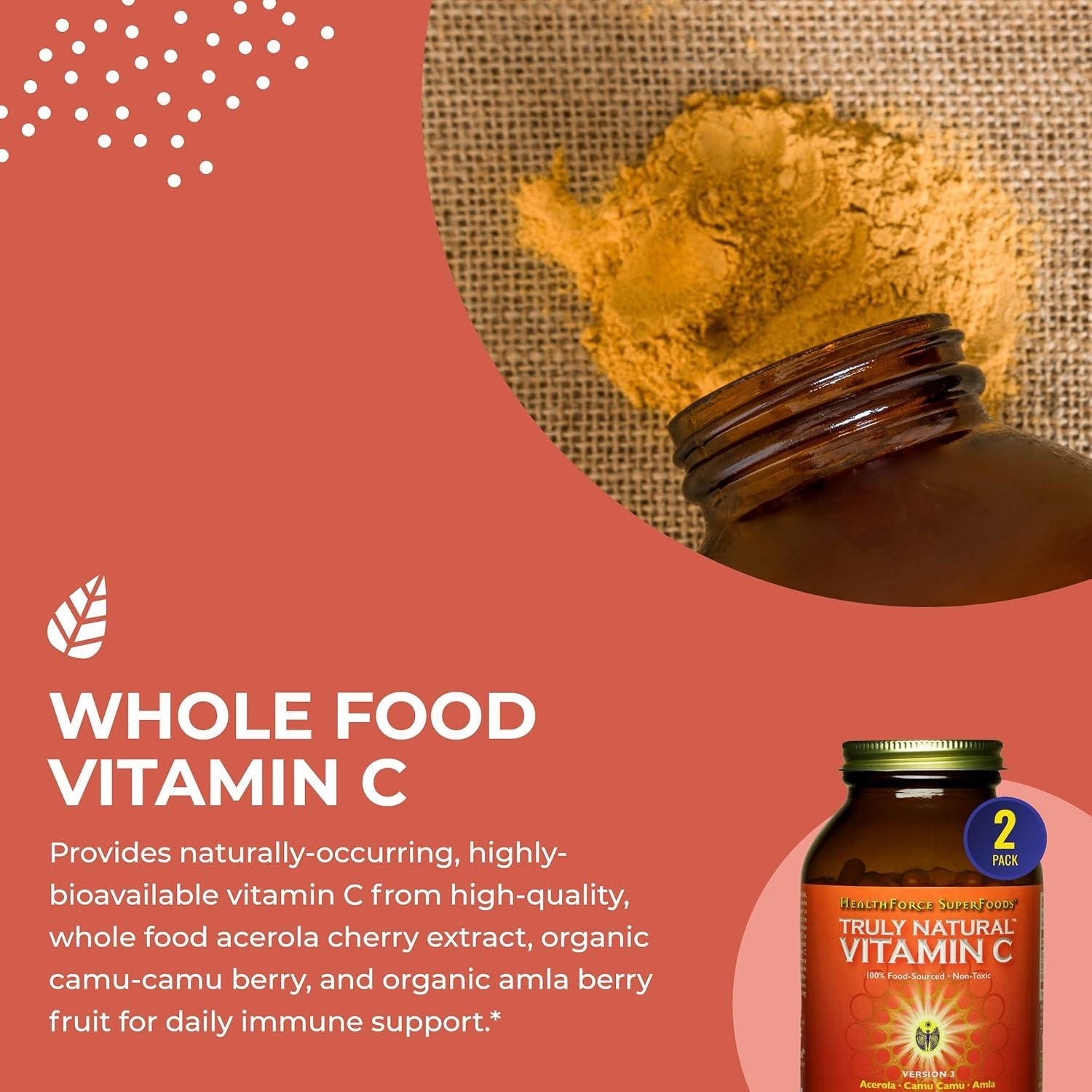 Vitamina C Natural Healthforce Superfoods - 120 Cápsulas Veganas