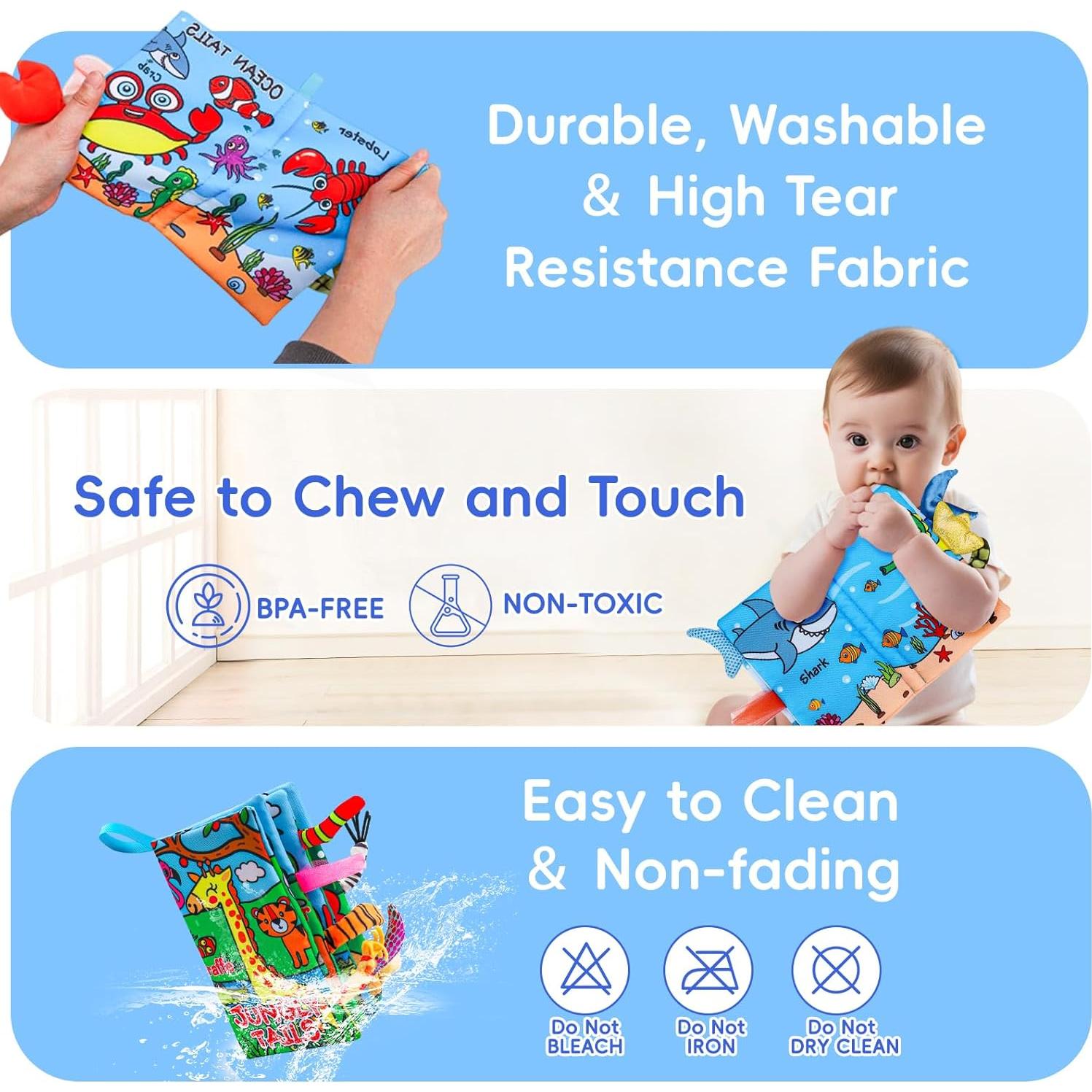 Libros Suaves para Bebés Thremhoo 0-12 Meses con Texturas