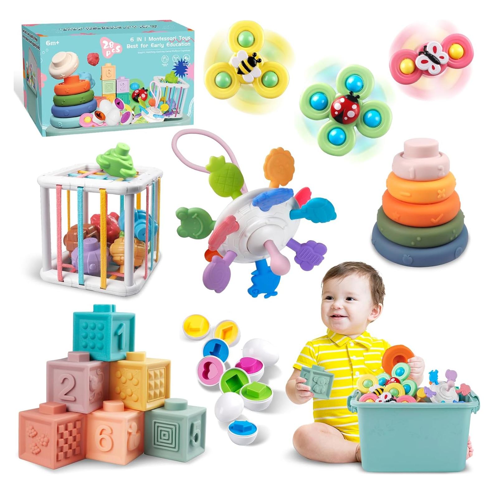 Juguetes Montessori para Bebés 6 en 1 - Weilim, 27 Piezas