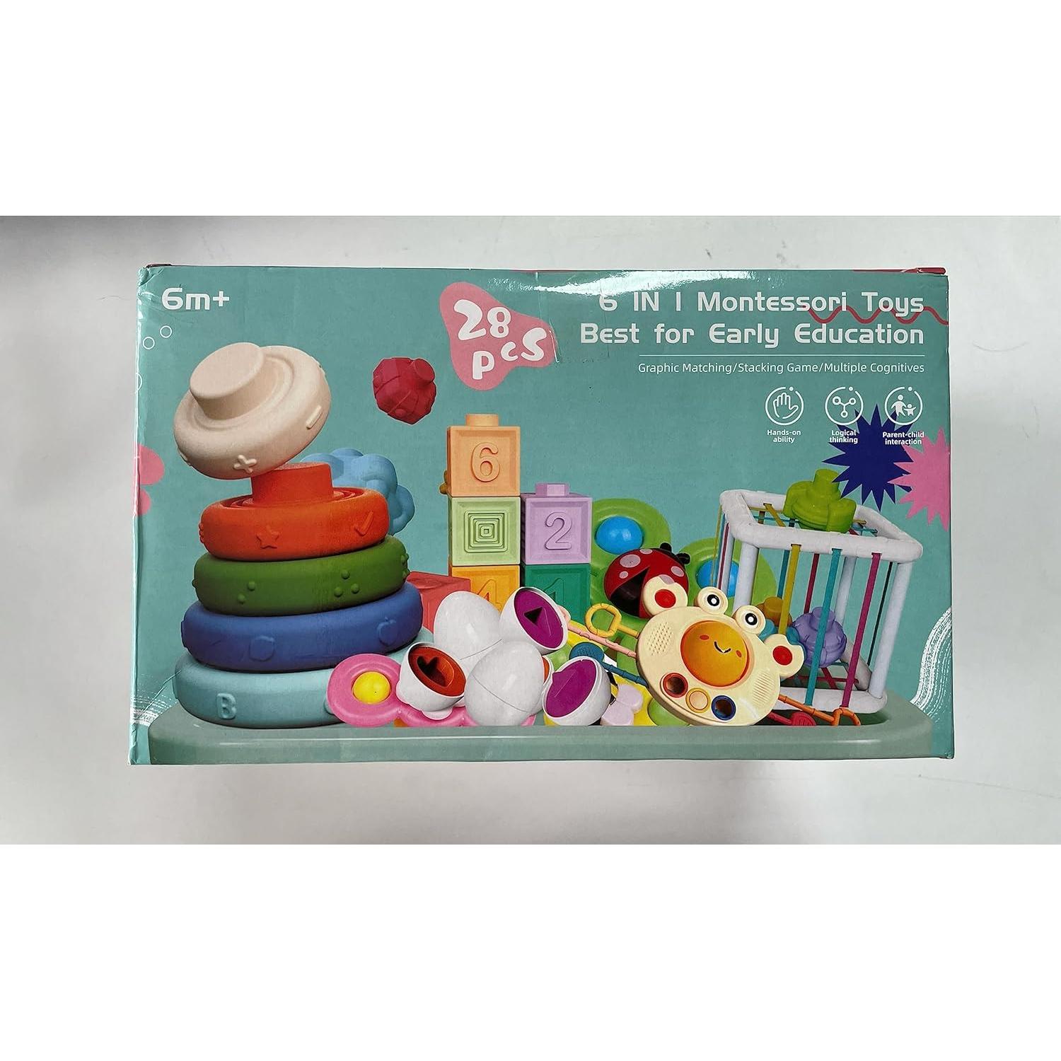 Juguetes Montessori para Bebés 6 en 1 - Weilim, 27 Piezas