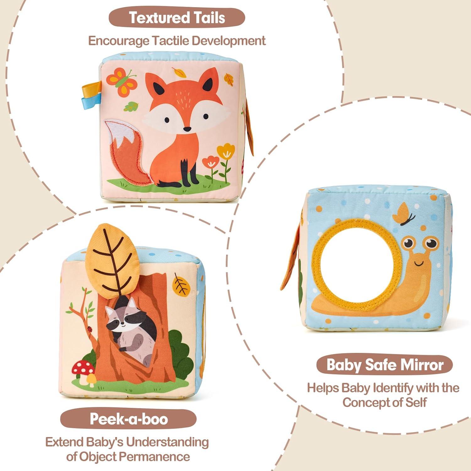 Caja de Pañuelos Hahaland para Bebés 6-12 Meses - Juguete Sensorial