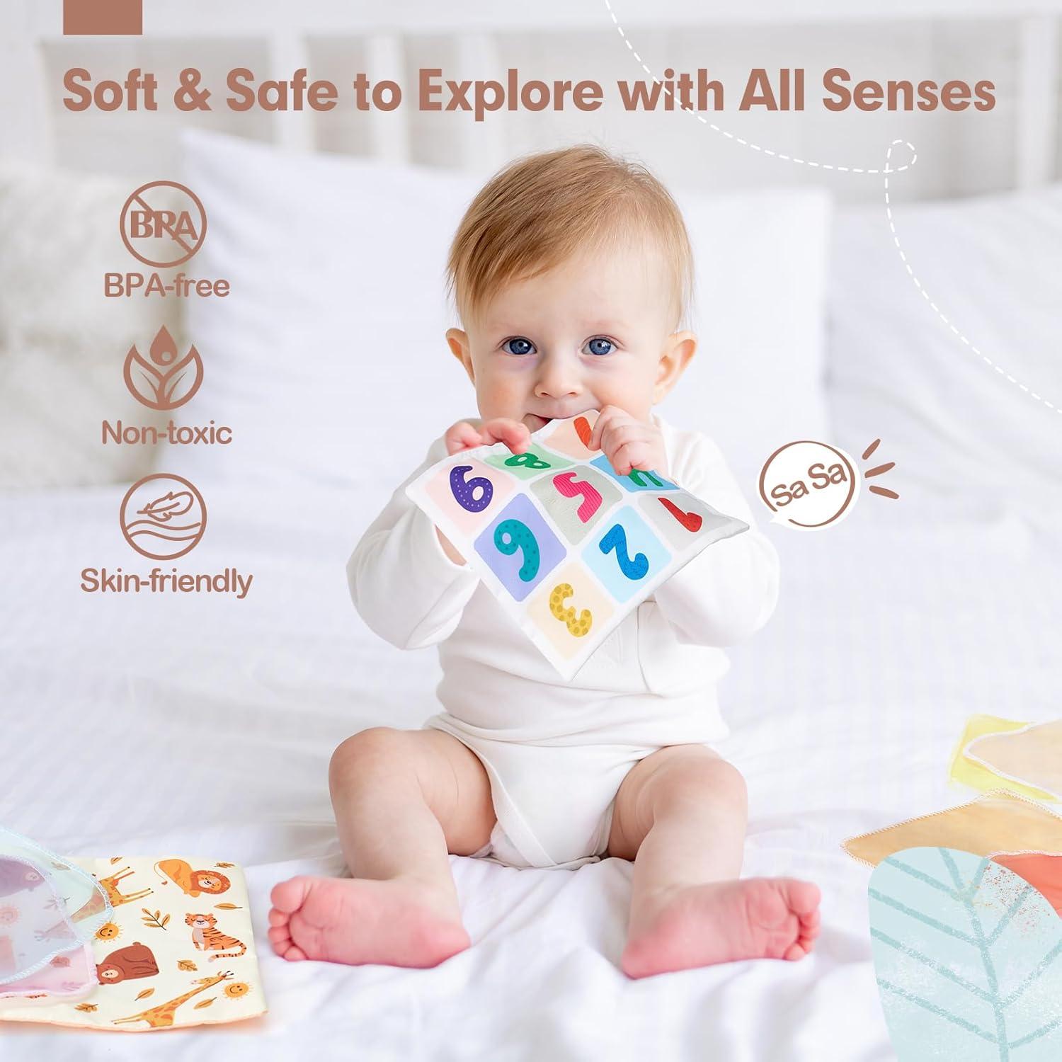 Caja de Pañuelos Hahaland para Bebés 6-12 Meses - Juguete Sensorial