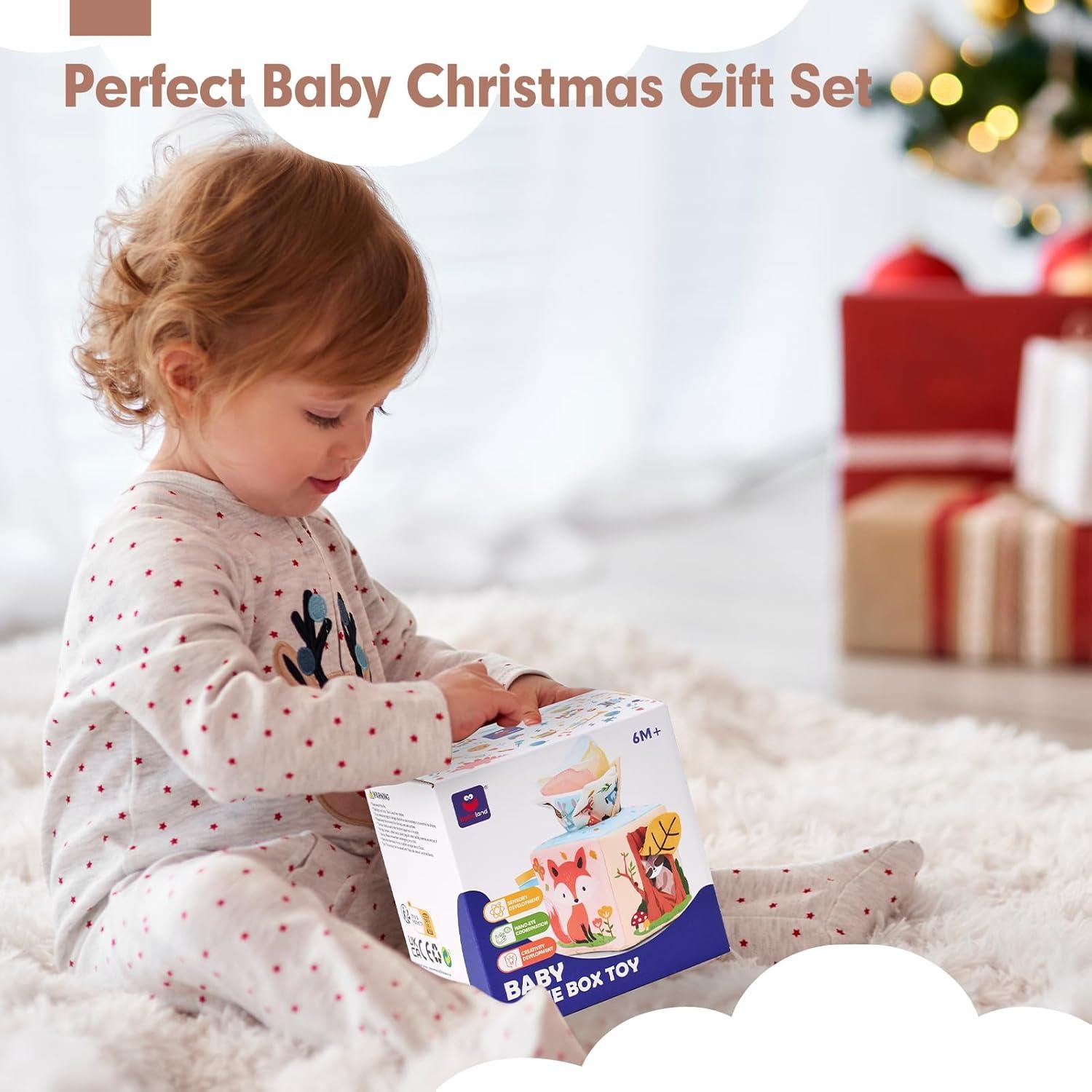 Caja de Pañuelos Hahaland para Bebés 6-12 Meses - Juguete Sensorial