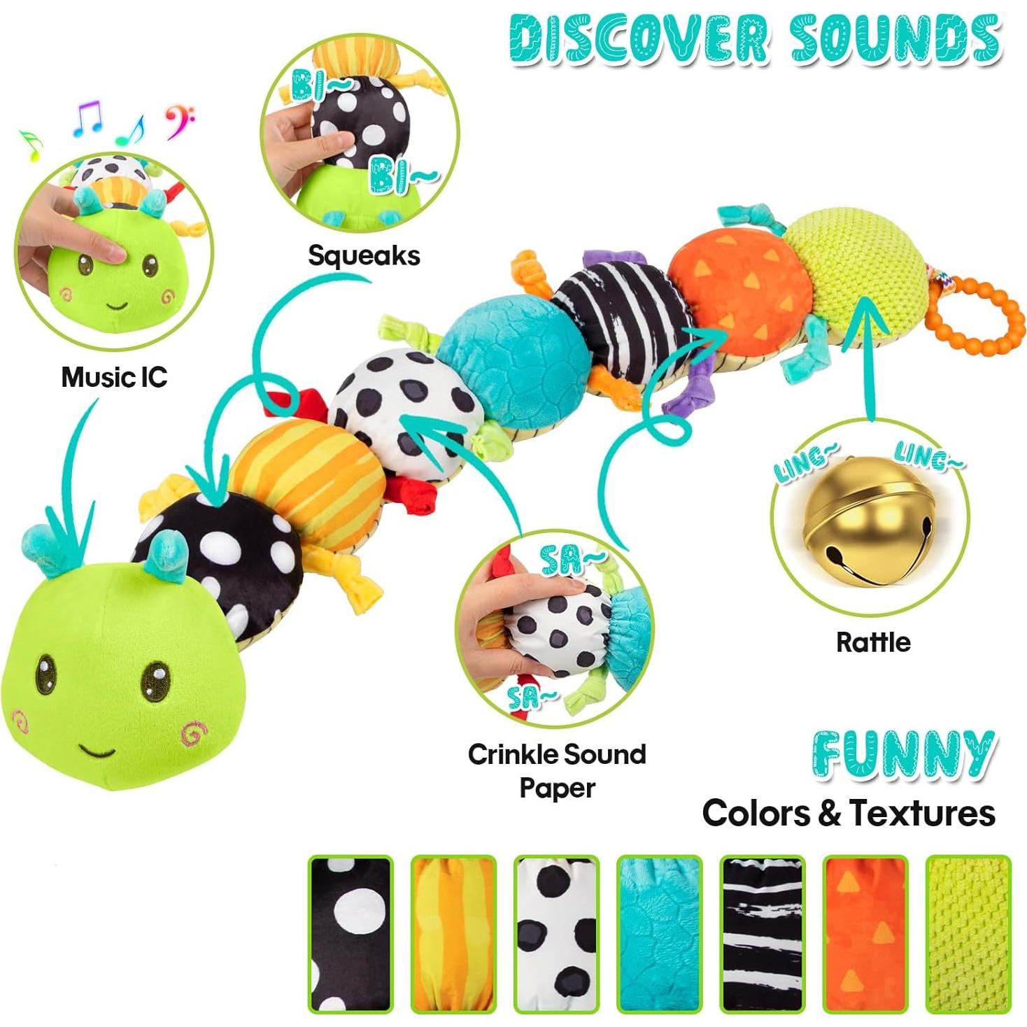 Juguete Musical de Peluche Tohibee Oruga Sensorial 0-18 Meses