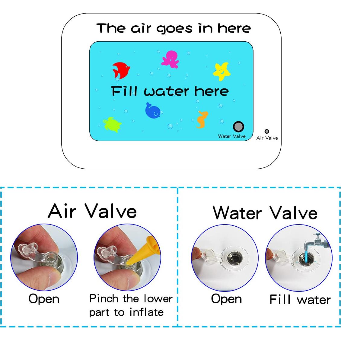 Alfombra de Agua Inflable para Bebés ZHUYNXIR 69.85x50.8 cm