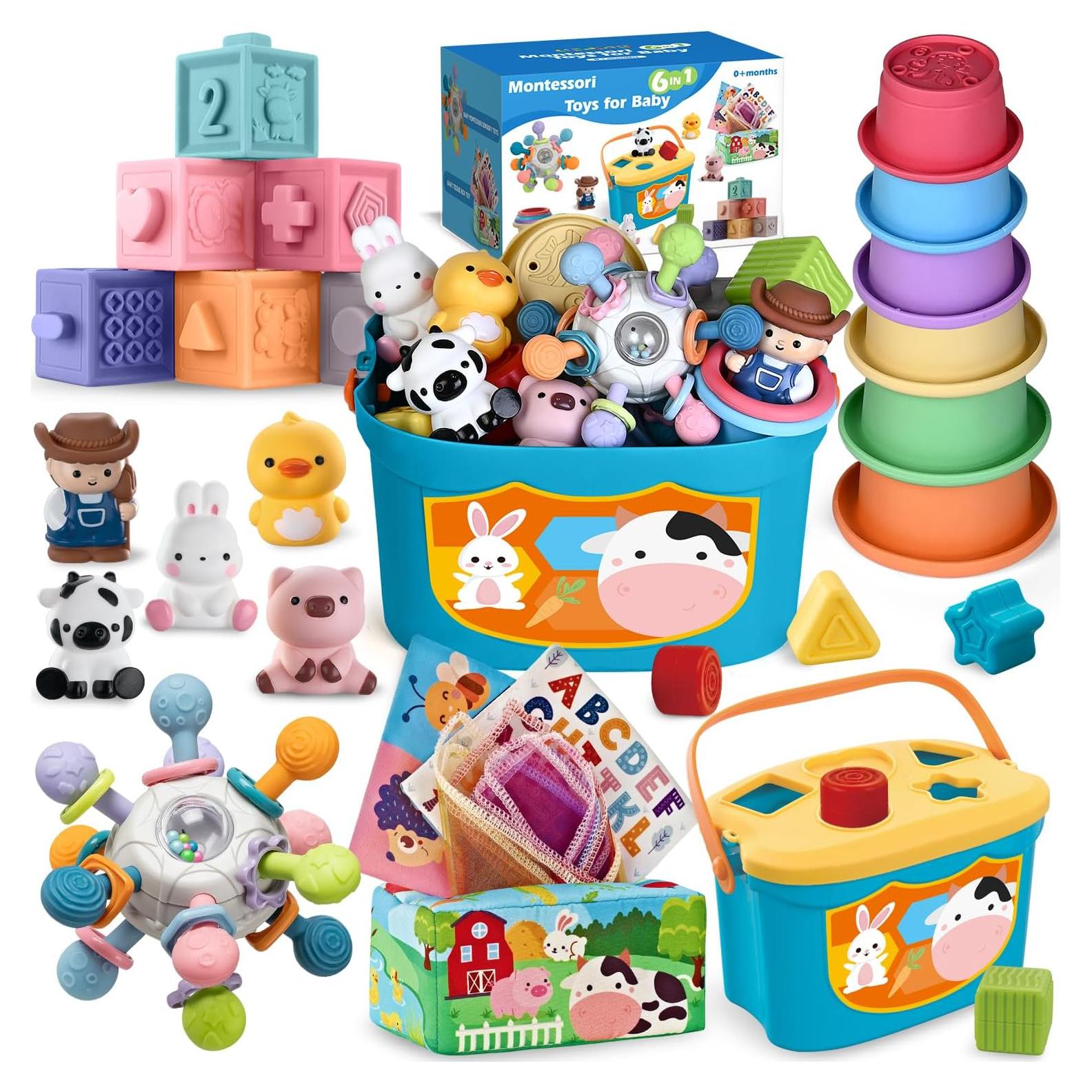 Set de Juguetes Montessori SpringFlower 6 en 1 para Bebés