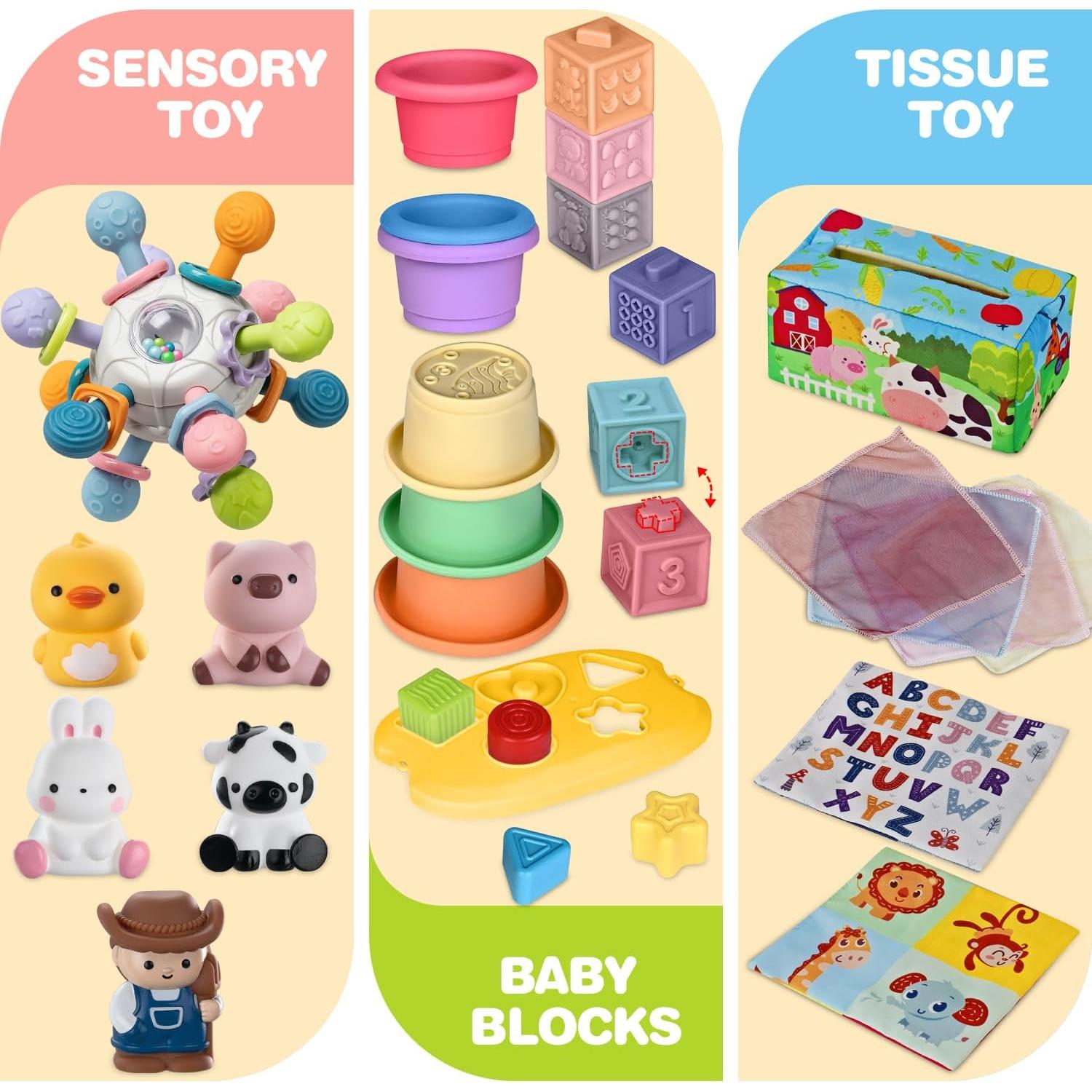 Set de Juguetes Montessori SpringFlower 6 en 1 para Bebés