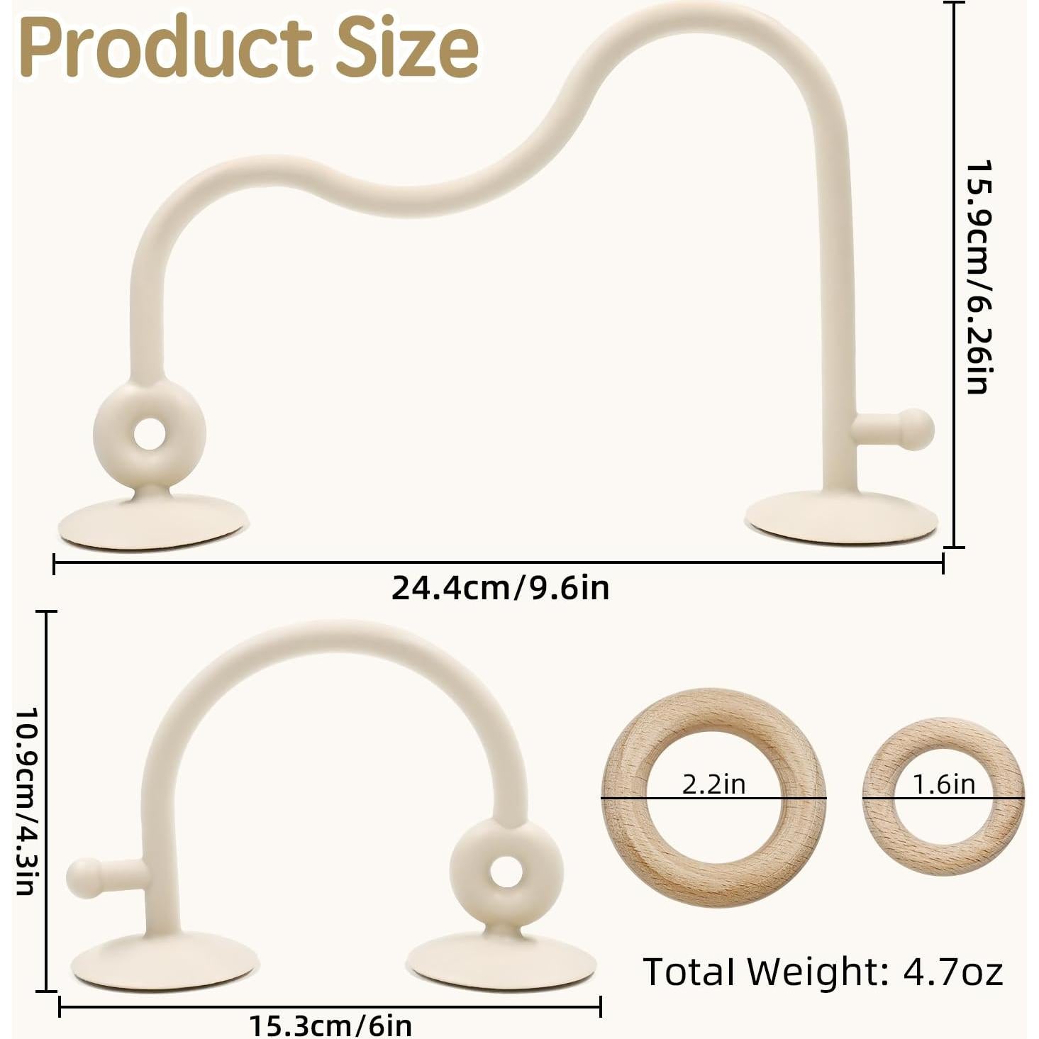 Juguete de Masticación Aituitui para Bebés - Silicona y Madera Beige