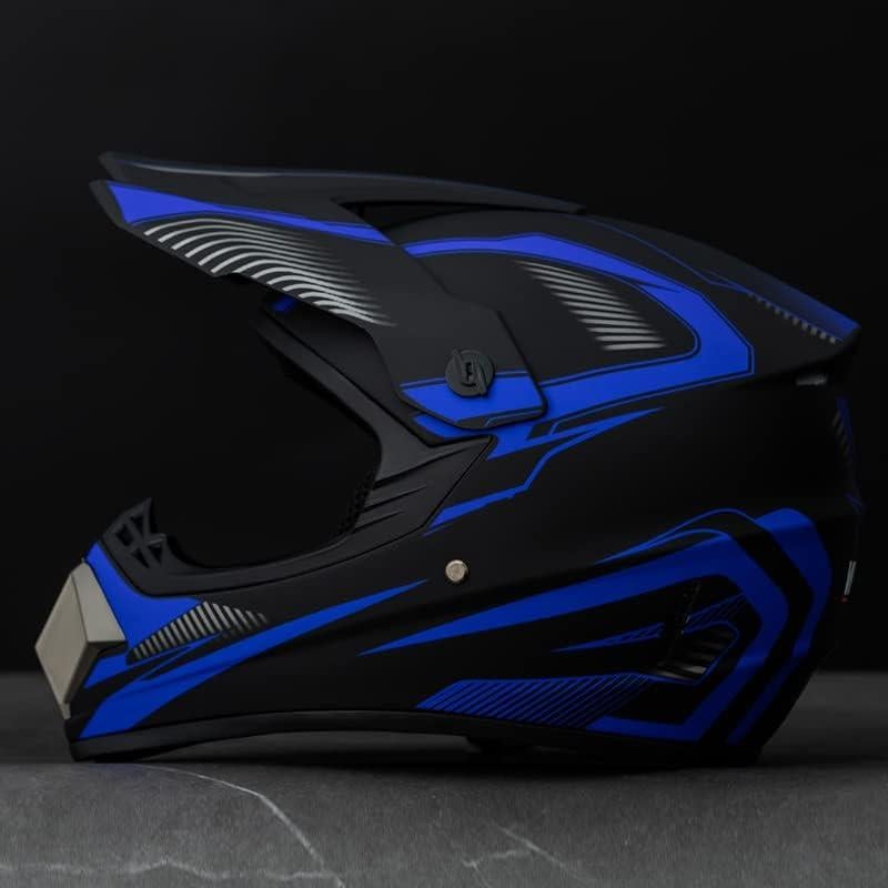 Casco Integral Senhill para Motocross con Guantes y Gafas