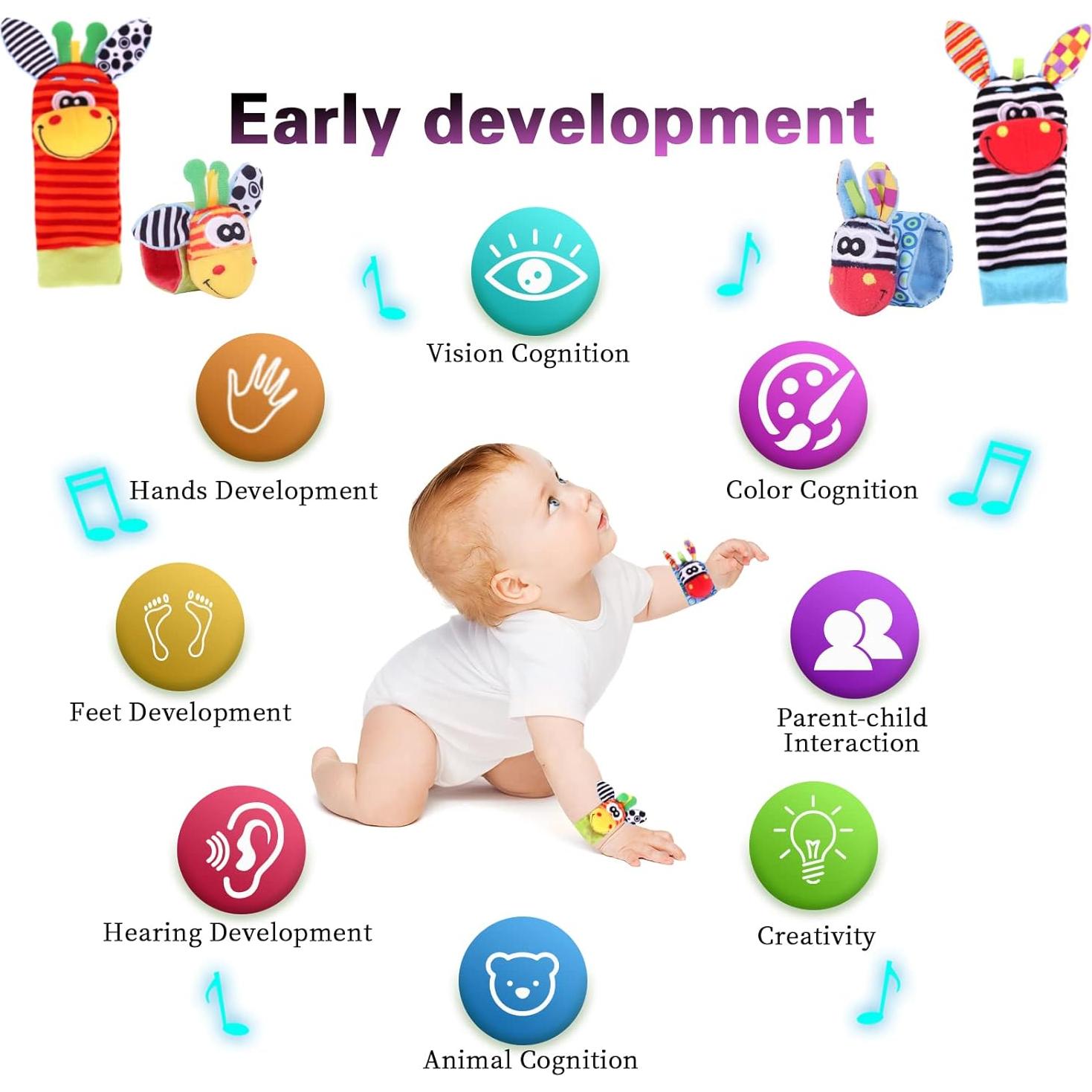 Conjunto de Juguetes Sensoriales para Bebés PADONISE - 4 Piezas