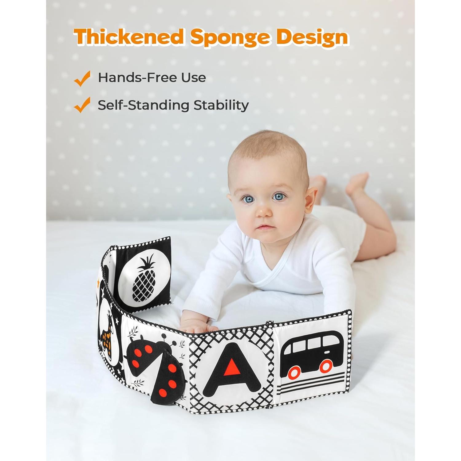 Libro suave para bebés SHANTOU B&W 0-1 años con mordedor