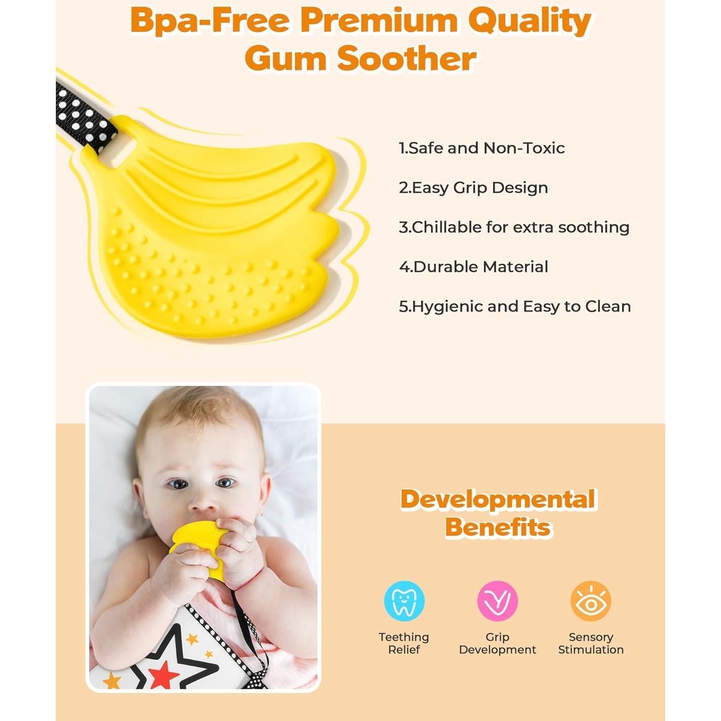 Libro suave para bebés SHANTOU B&W 0-1 años con mordedor