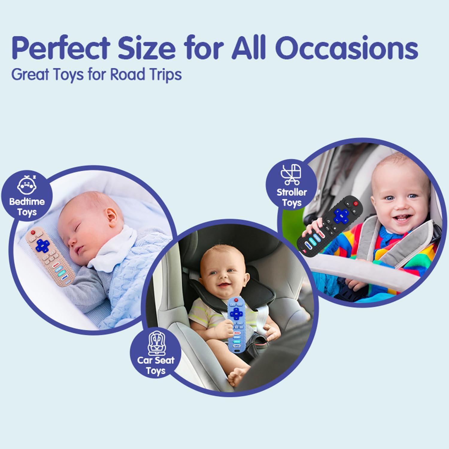 Paquete de 3 Mordedores de Silicona Control Remoto Bebés