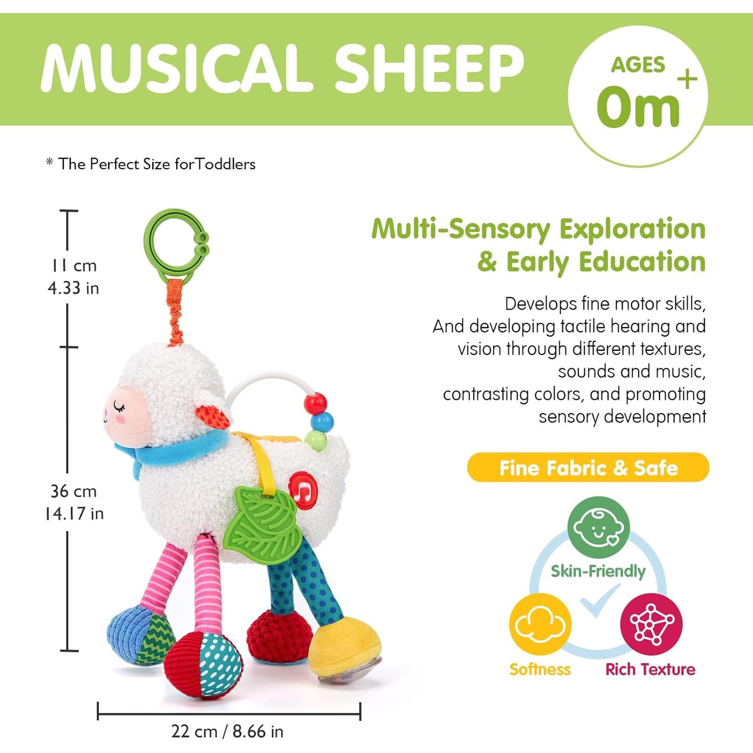 Juguete Sensorial para Bebés Hahaland Cordero Musical 0-6 Meses