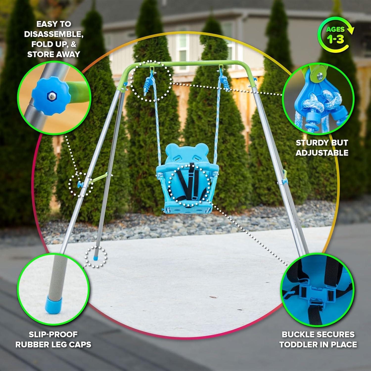 Columpio para Niños Sportspower - Interior/Exterior, Azul, 132x140x119 cm