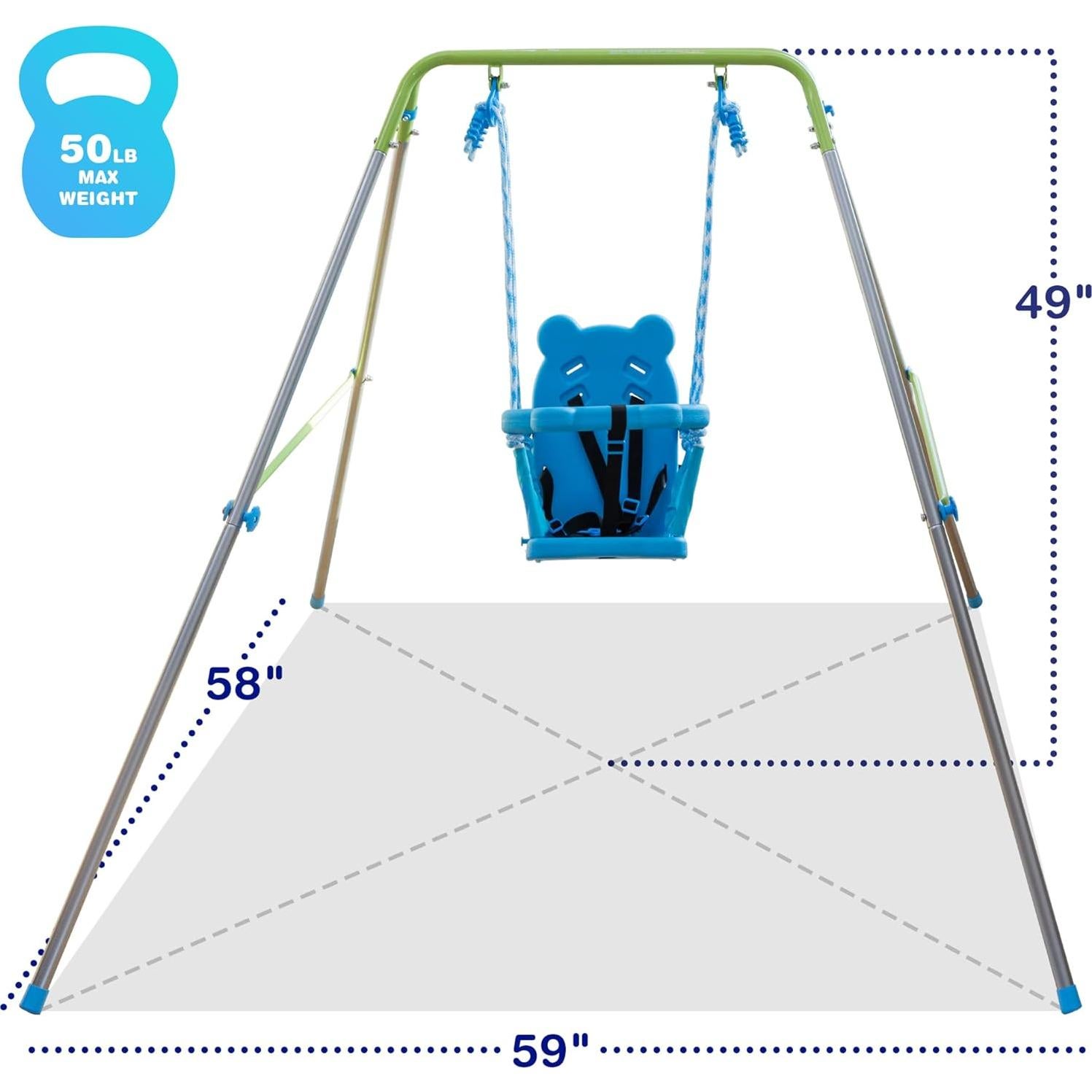 Columpio para Niños Sportspower - Interior/Exterior, Azul, 132x140x119 cm