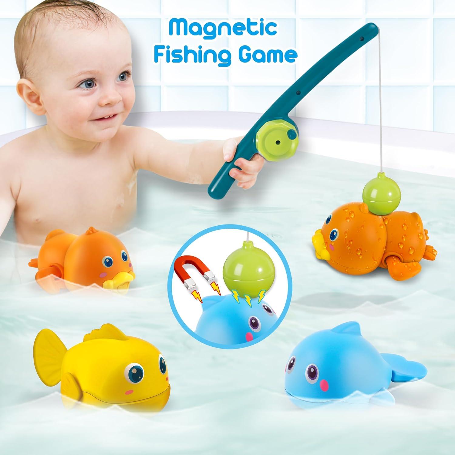 Juguetes de baño Dwi Dowellin para bebés - Juegos de pesca magnéticos