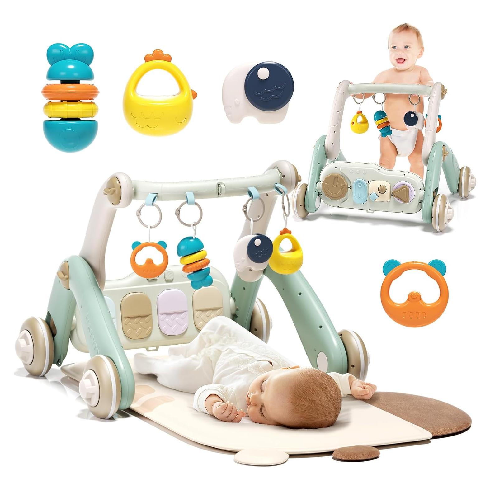 Gimnasio 2 en 1 para Bebés con Andador y Piano Multifuncional