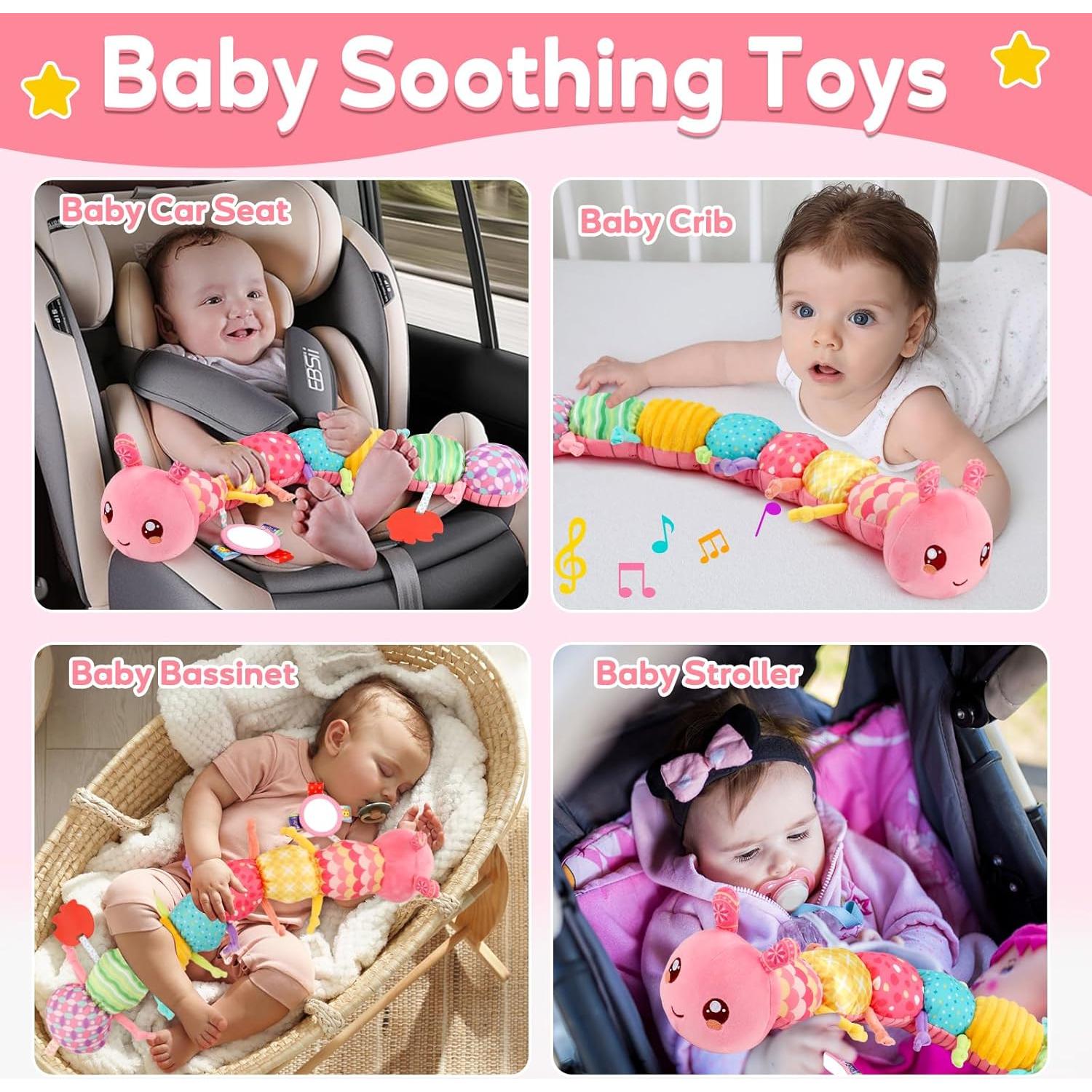 Juguete de Oruga Musical de Peluche Thremhoo para Bebés 0-6 Meses