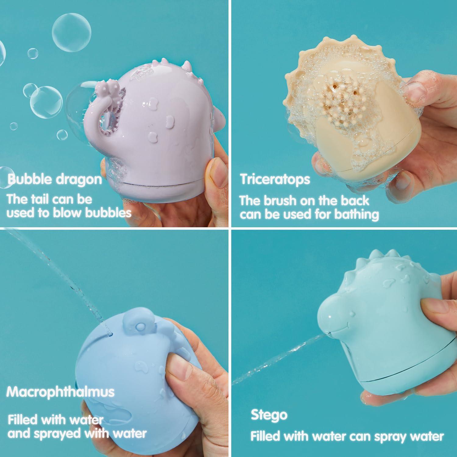 Juguetes de Baño para Bebés AMCHSURI 9PCS Silicona y Barcos