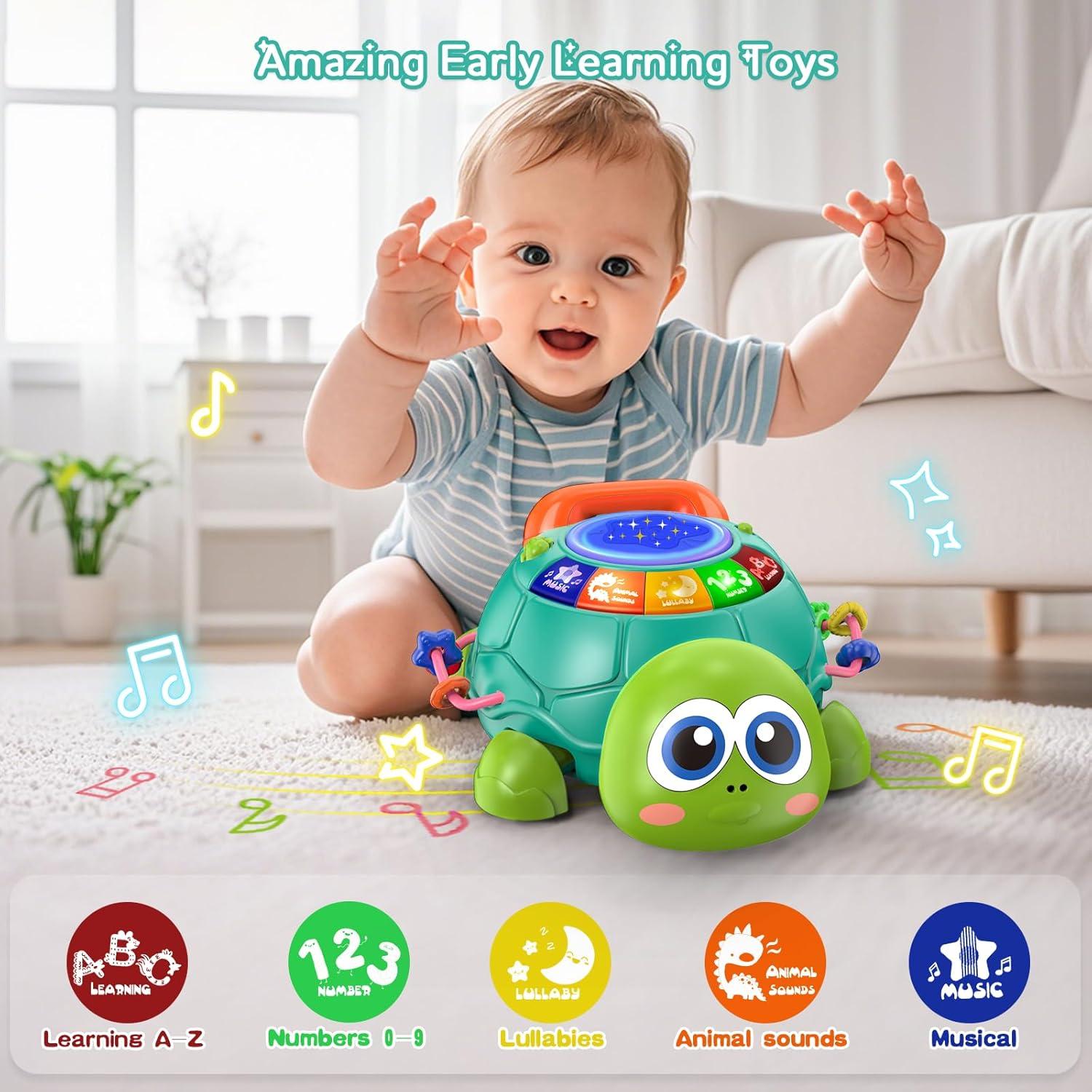 Tortuga Musical para Gatear Meehuan 6-12 Meses con Luz y Sonido