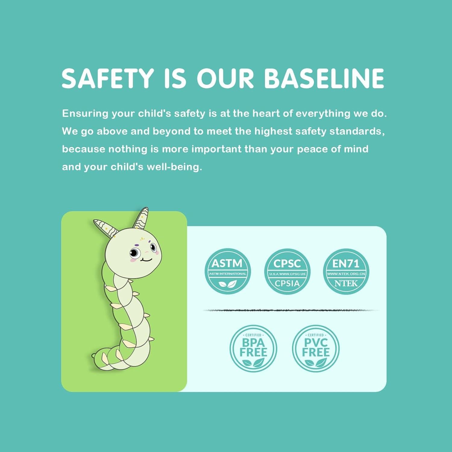 Juguete Sensorial Musical de Peluche Infinno Oruga Verde 0-2 Años