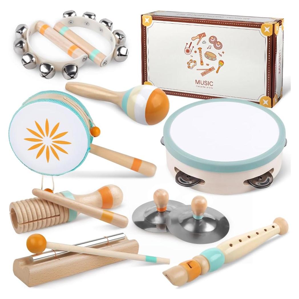 Instrumentos Musicales Montessori de Madera para Niños 1-3 Años